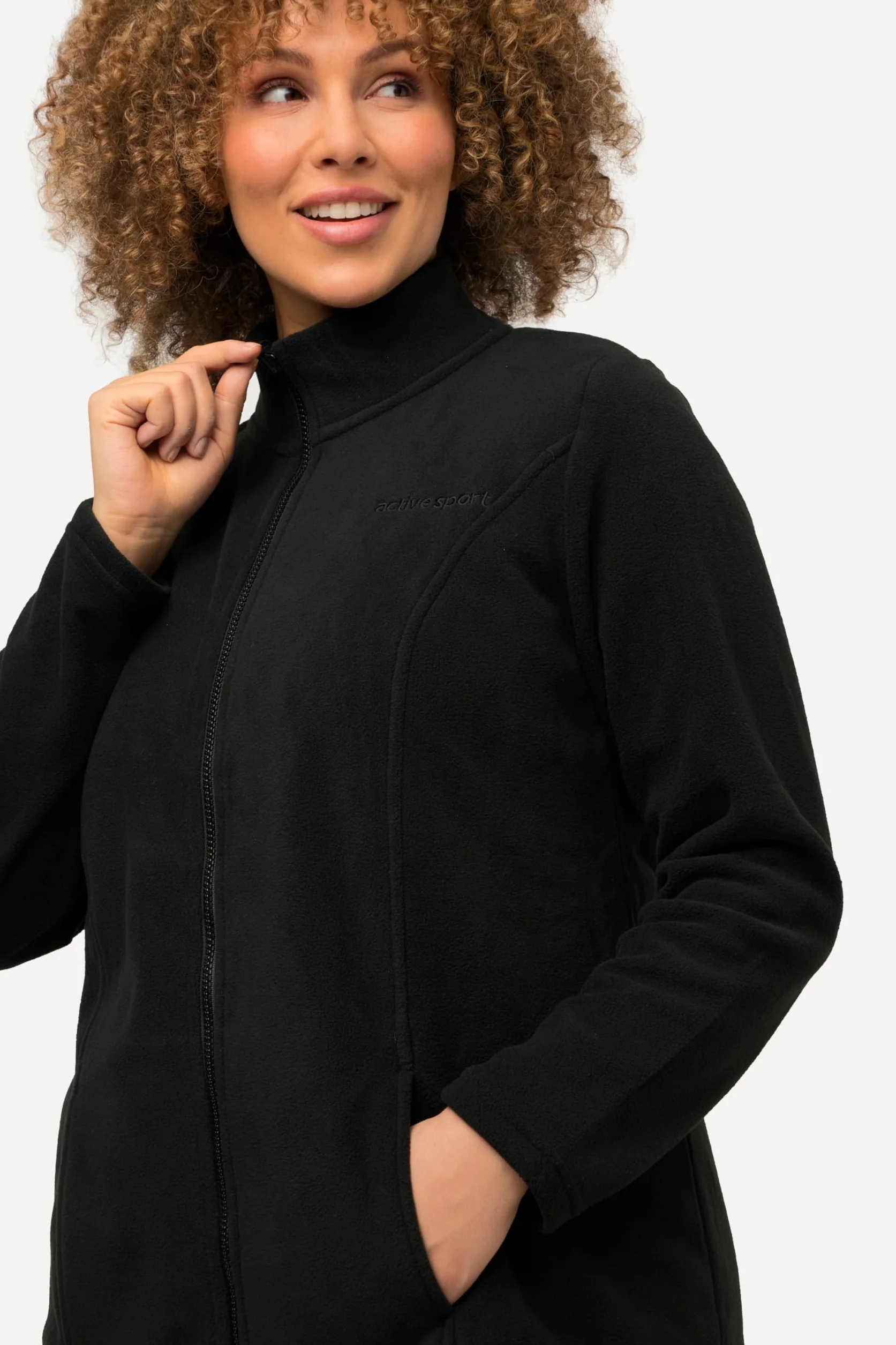 Ulla Popken Giacca Interna e coordinabile di Pile con Colletto Alto 796970