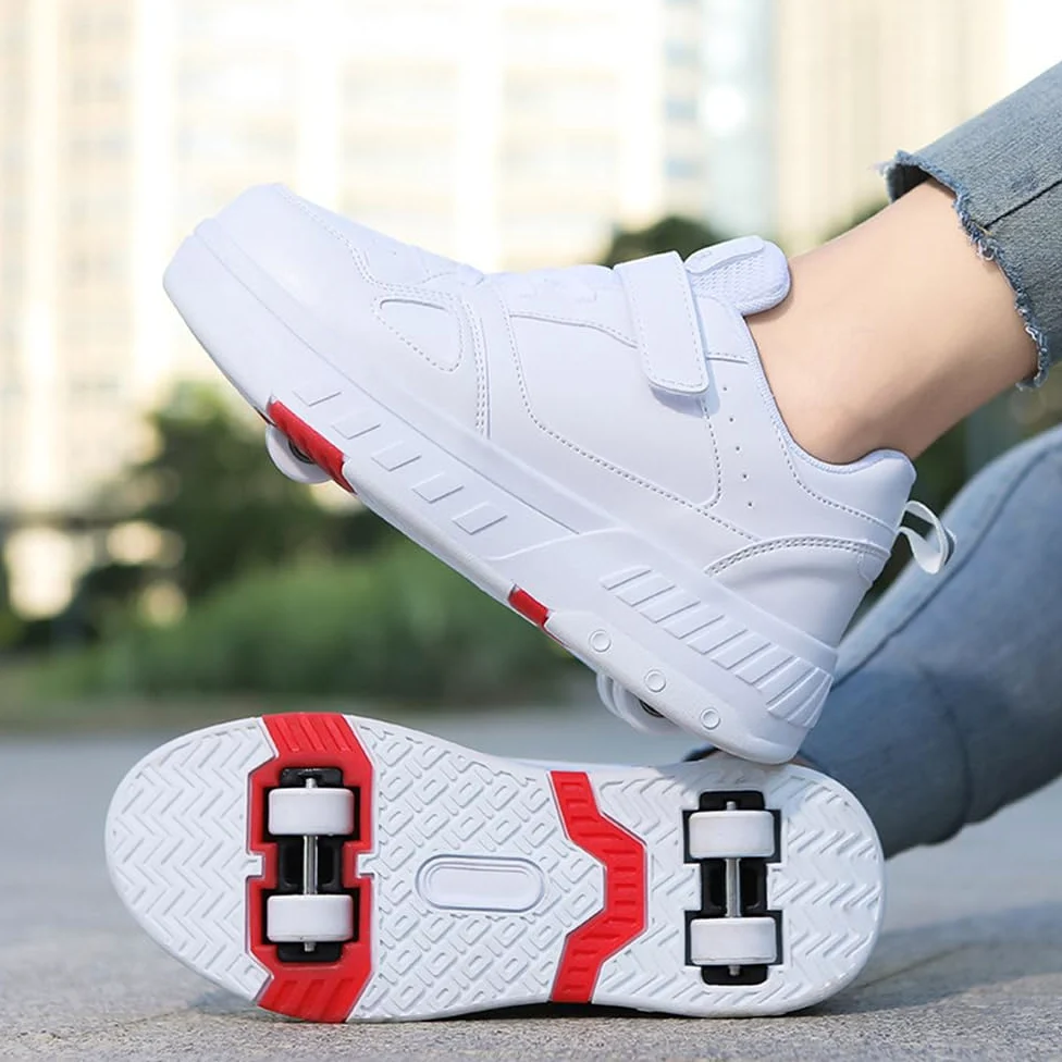 Mateju Scarpe con Rotelle Bambino Bambina Scarpe da Skateboard,Scarpe Sportive con 4 Ruote Retrattili, SneakerScarpe da Ginnastica da Pattini con Ruote per Bambini Adulti