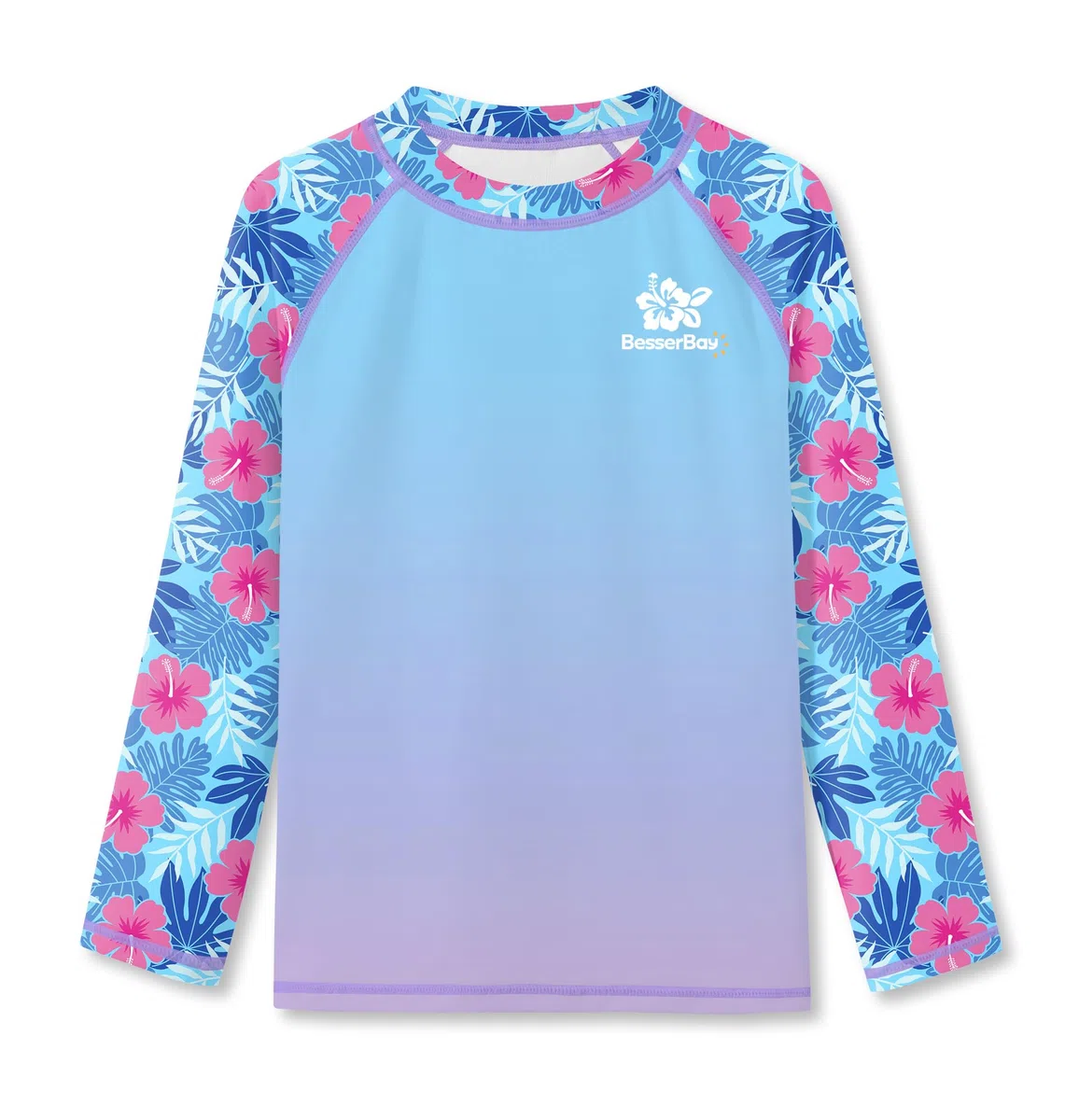 BesserBay 110-150 - Maglietta a maniche lunghe da ragazza, Rash Guard