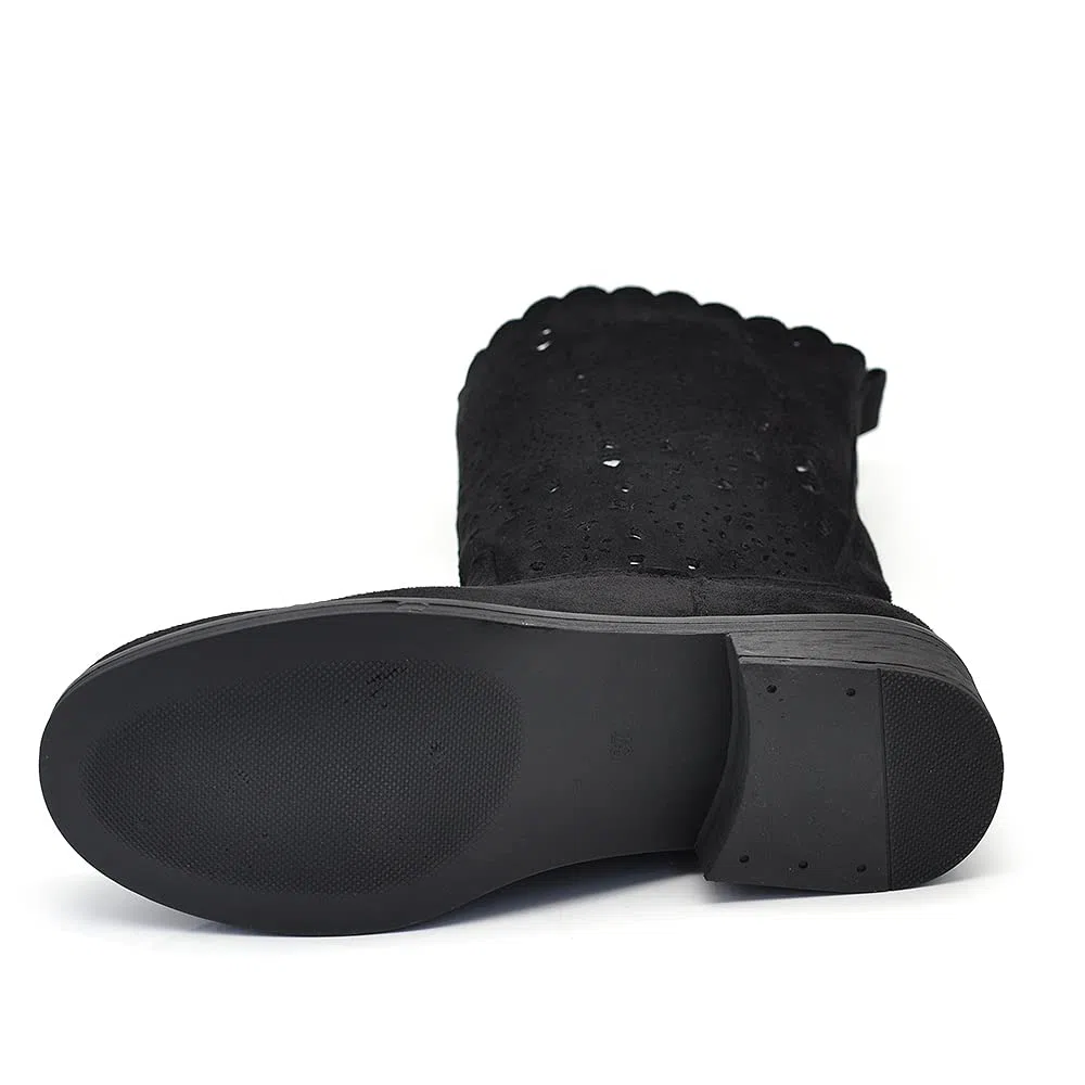 IF Fashion Scarpe da Donna Stivali Primaverili Estivi Traforati Al Polpaccio Biker Fibbie Anfibi LY70-1
