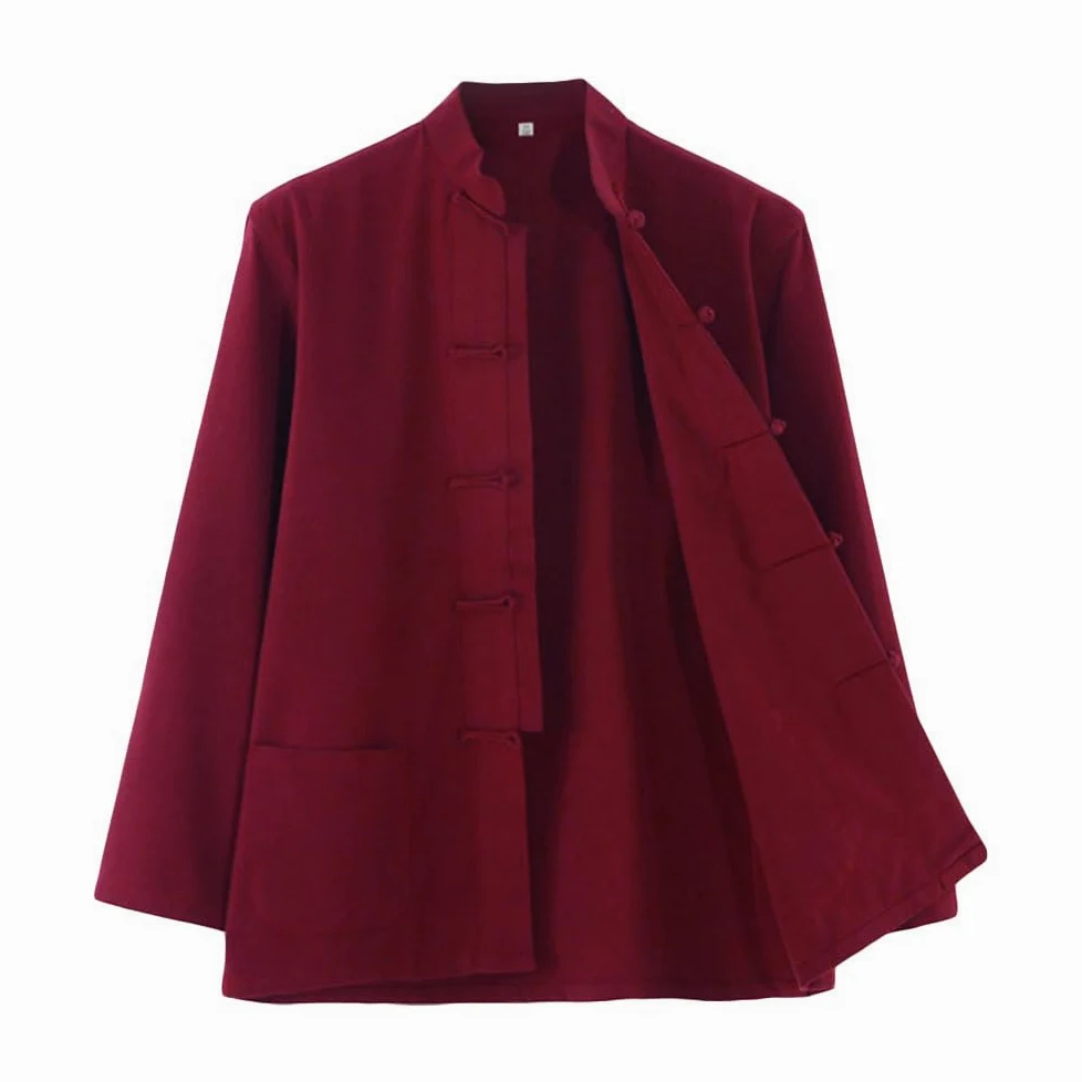 G-like Camicia da uomo cinese - Arti marziali tradizionali Kung Fu Tai Chi Wushu Classico Tangzhuang Stile Manica Lunga Giacca Allenamento Uniforme Primavera Autunno Tempo Libero Abbigliamento