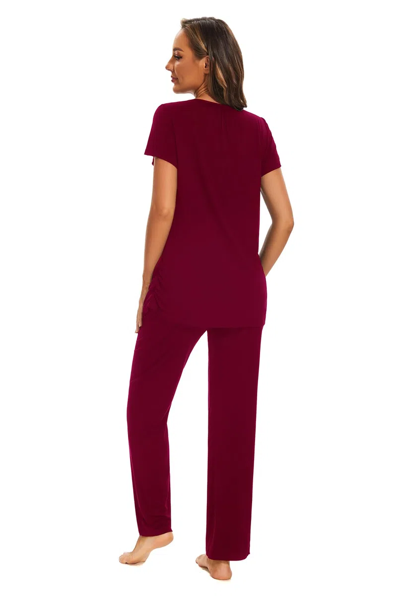 Smallshow Pigiama Premaman Donna Maniche Corte Pigiama Allattamento Set