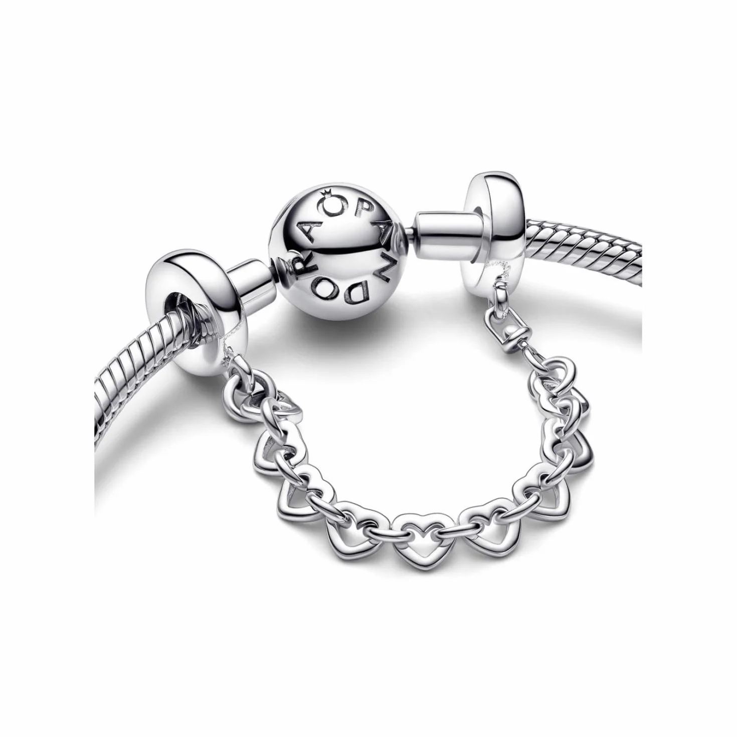 PANDORA Moments - Clip e catena di sicurezza in argento sterling