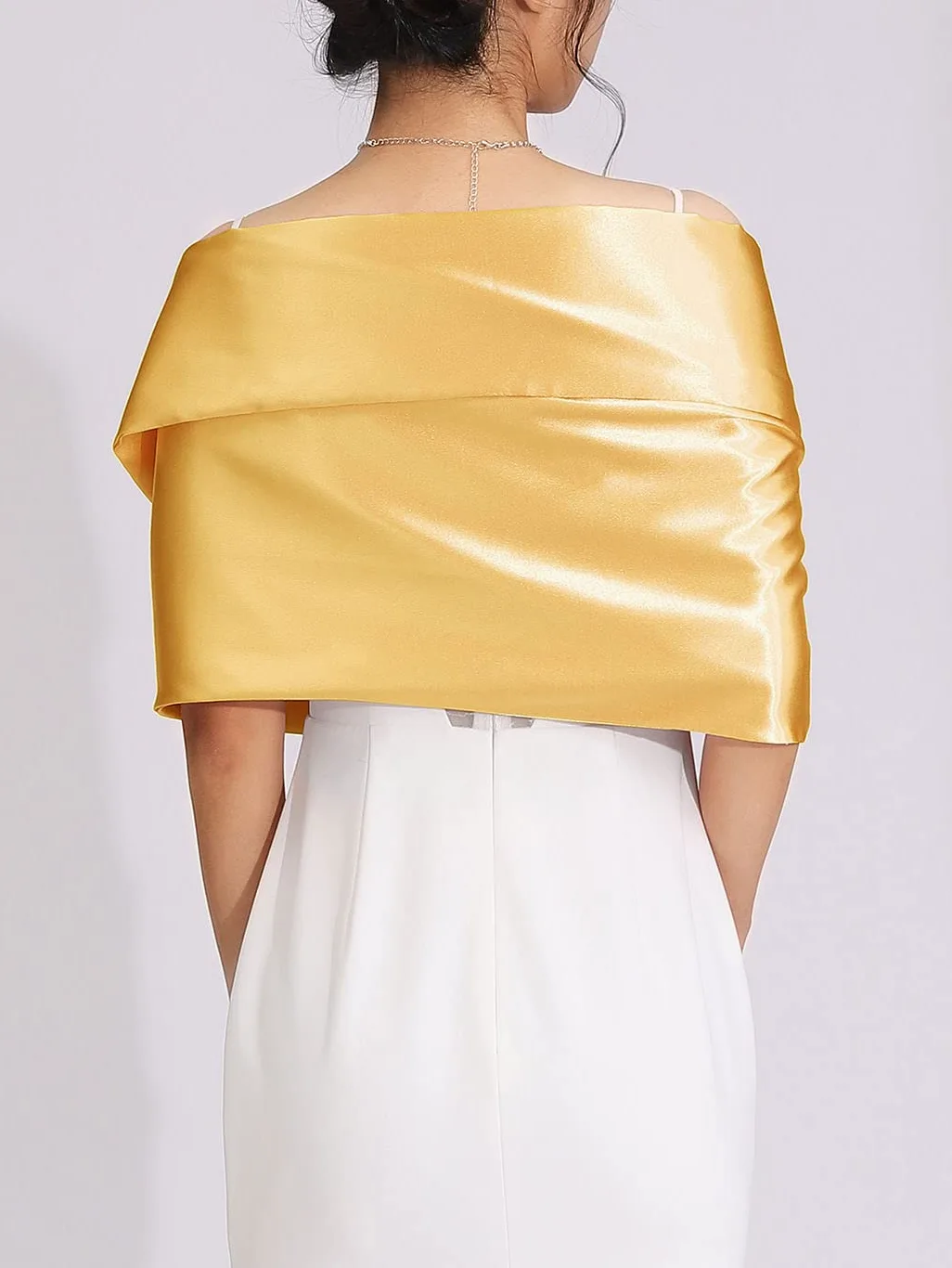 Stola Scialle da Donna in Raso Elegante Scialle da Sposa Bolero Cerimonia Festa Stola per Abito da Sera
