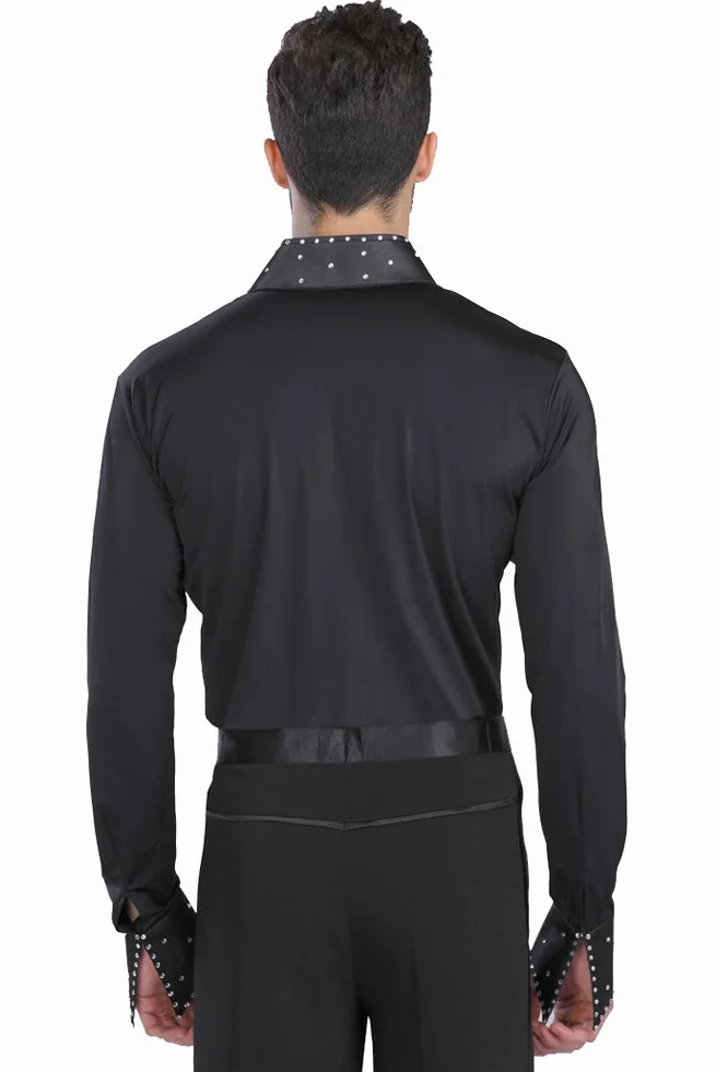 Uomo Moda Latina Danza Costumi Camicia/Pantaloni Prestazione Abbigliamento da Ballo Set Nero Outfits