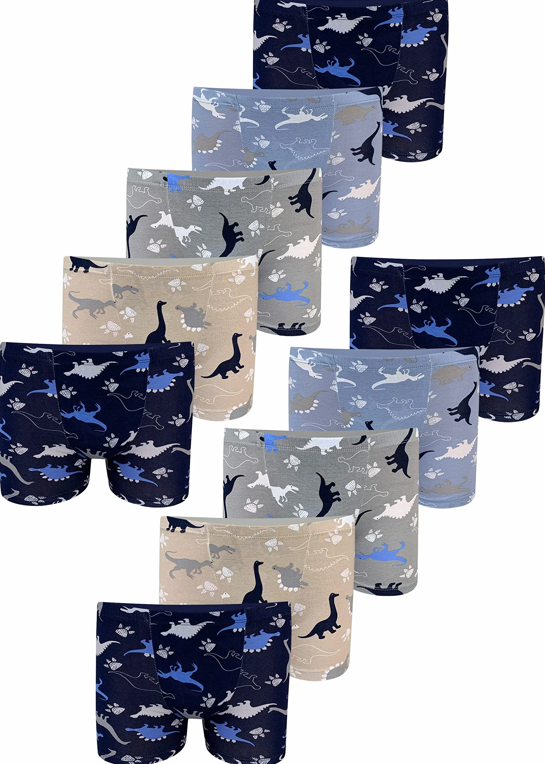 LOREZA ® 10 Boxer Slip Ragazzi Boxer Slip Dino Motivo Mutande Cotone 1-11 Anni