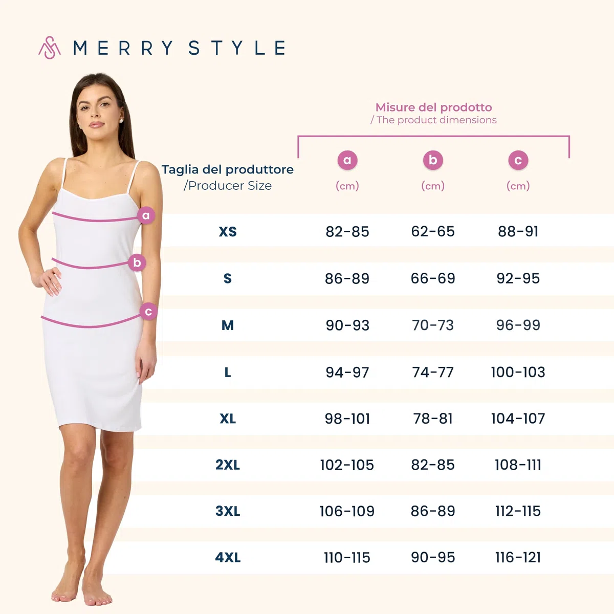 Merry Style Abitino Sottoveste Donna 2Pack MS10-203