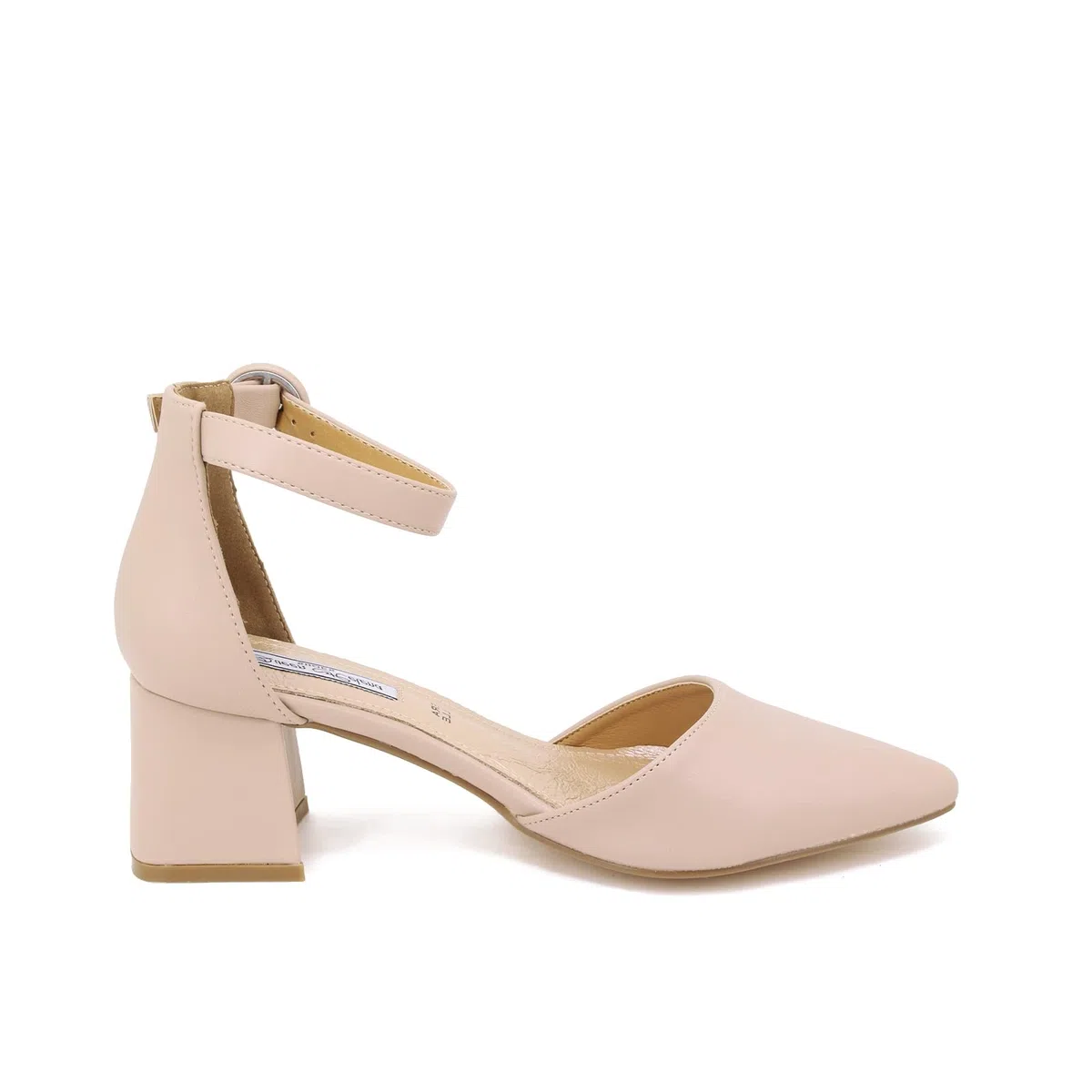 QUEEN HELENA Décolleté Scarpe con Tacco Medio Eleganti a Punta Chiusa con Cinturino Donna ZM9001 Nude 38