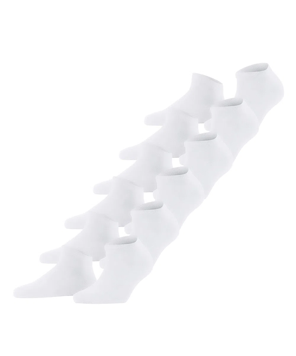 FALKE donna Happy 6-Pack calzini corti traspiranti cotone pedulini rinforzati morbidi tinta unita cuciture piatte alla punta per tutti gli usi multipack confezione di 6 paia