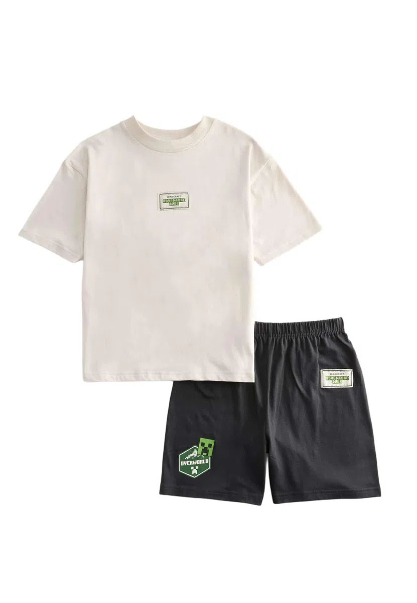 Marks & Spencer Bambini Puro Cotone Minecraft™ Pigiama – vestibilità Regolare – Creeper Grafiche
