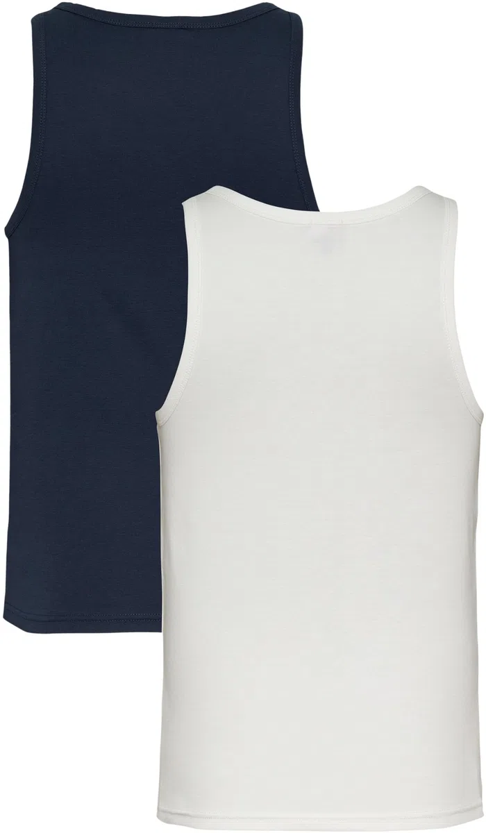 Tommy Jeans Uomo Canotte Confezione da 2 Rib con Scollo Rotondo