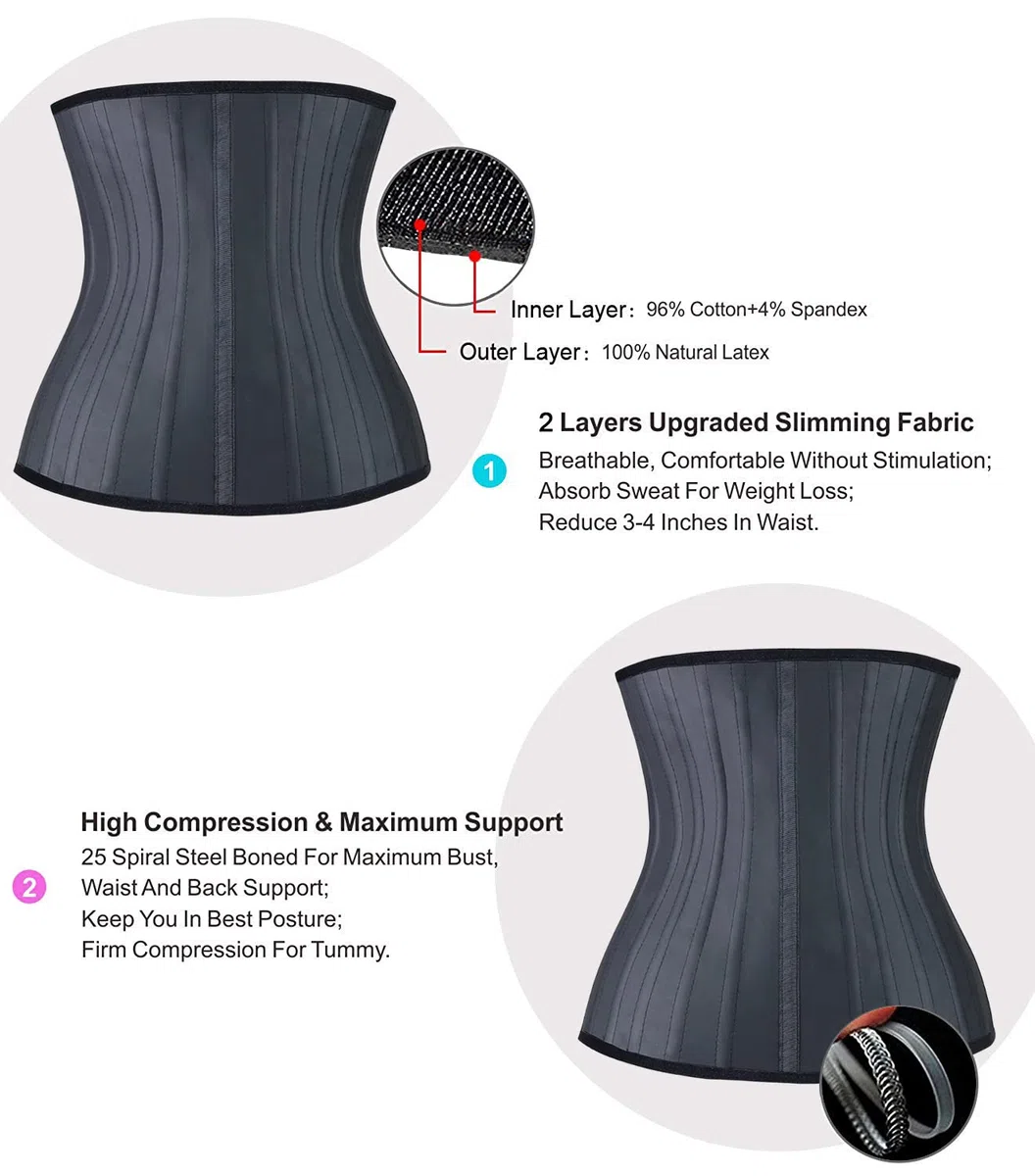 YIANNA Corsetto Donna Dimagrante Modellante Pancera Stringivita Corpetto Latex Waist Trainer Bustino Body Shaper Contenitivo