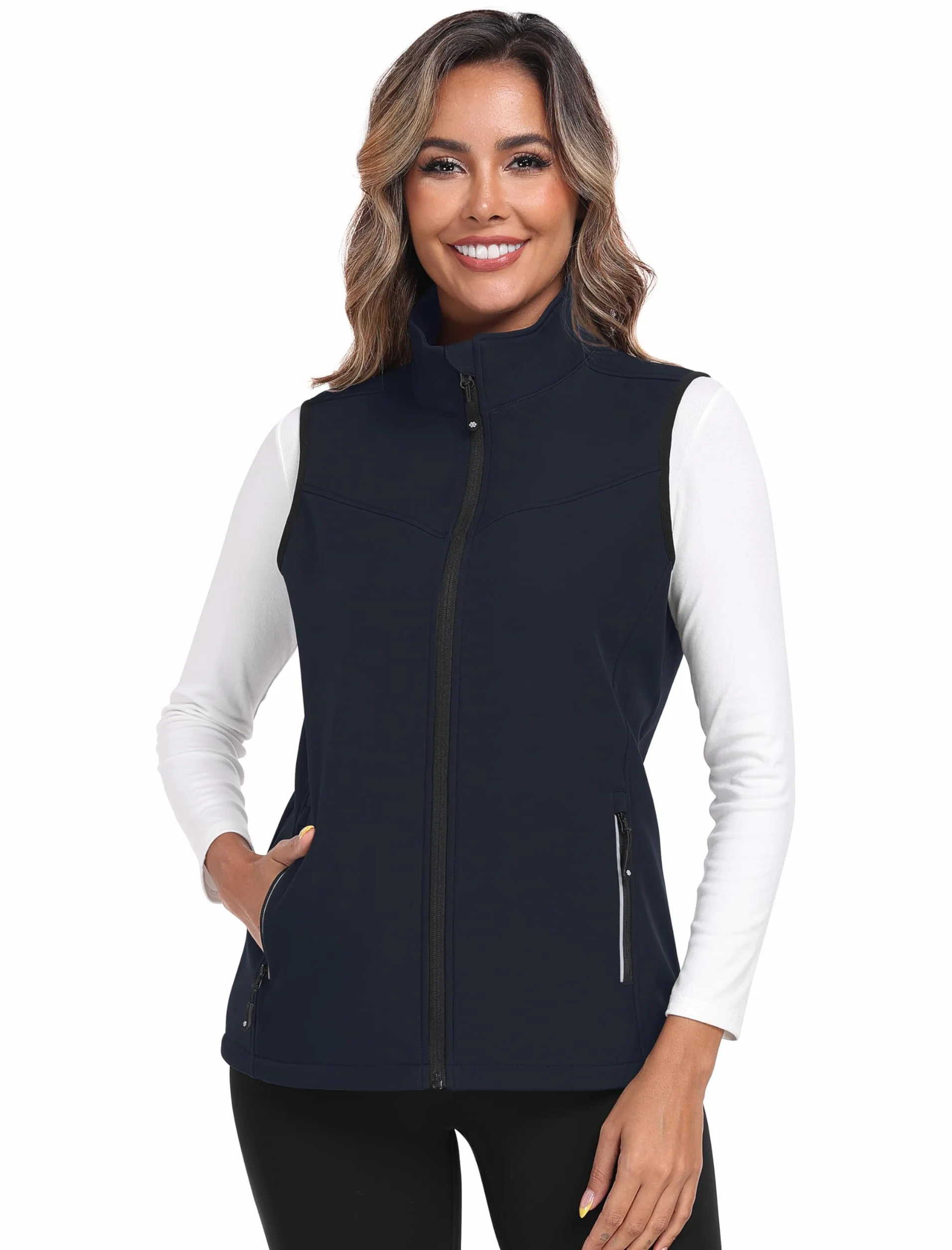MoFiz Gilet da Donna Softshell Antivento Leggero Vest Cappotto Senza Maniche Giacca Calda Con Cerniera
