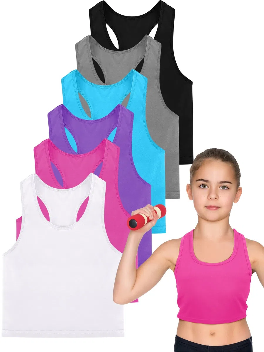 Geyoga 6 Canotte Senza Maniche con Scollo per Bambine