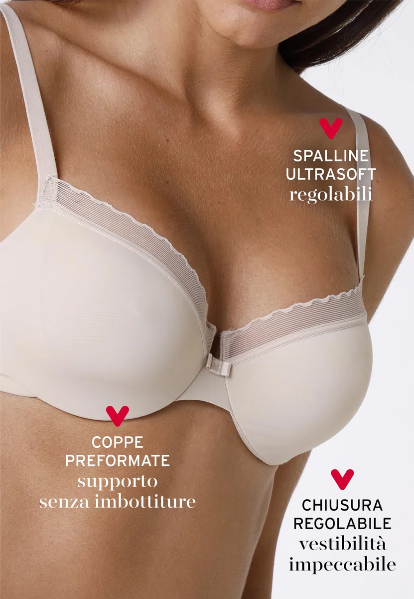 Lovable Reggiseno con Ferretto, Coppe Non Imbottite e Senza Cuciture in Microfibra - Sostegno, Forma Seno Naturale, Art. 027M, My Daily Comfort Donna