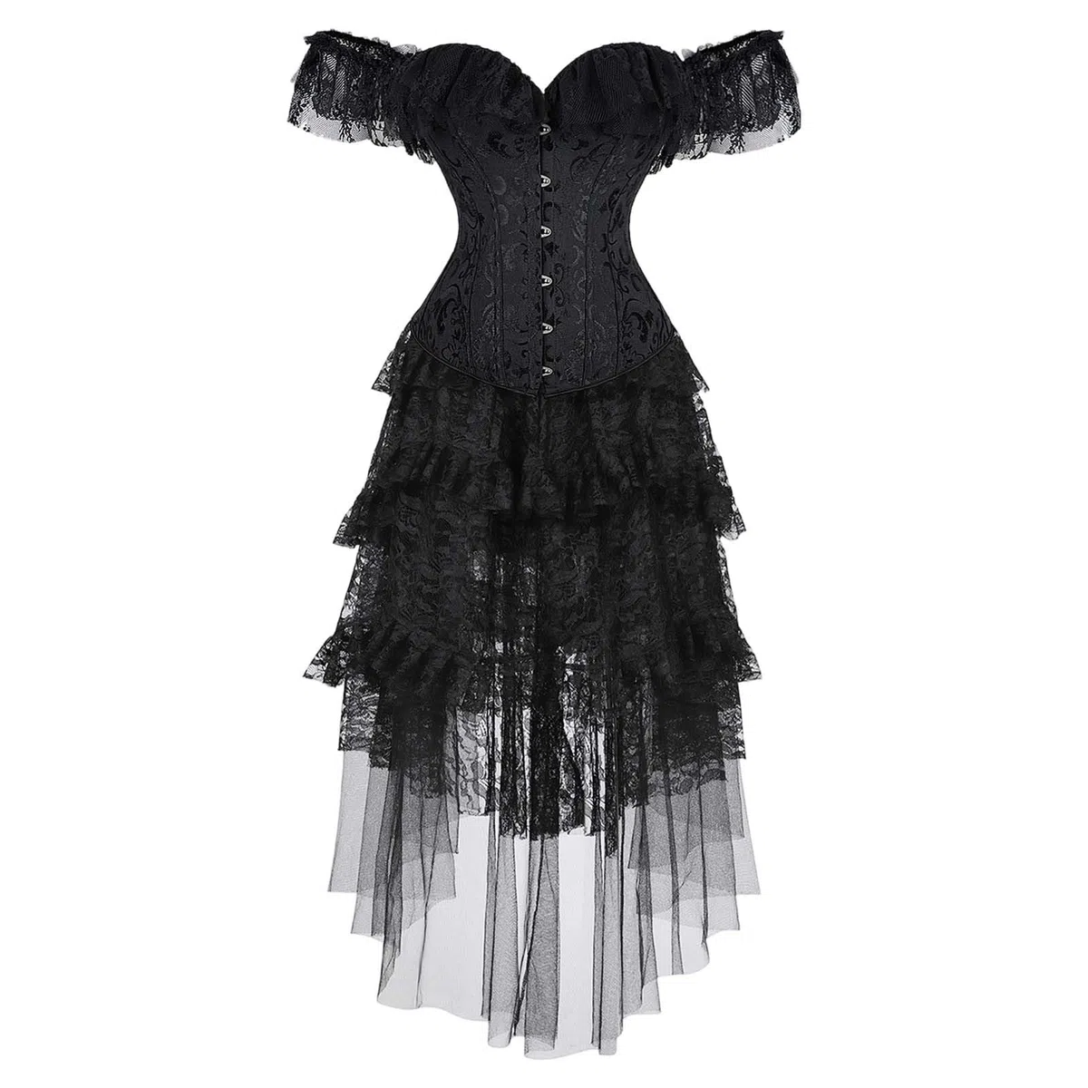Abito vittoriano, da donna, in pizzo, con maniche in pizzo, corsetto, abito da corsetto, abito da vampiro, costume da vampiro, camicia da pirata, corsetto, costume da halloween