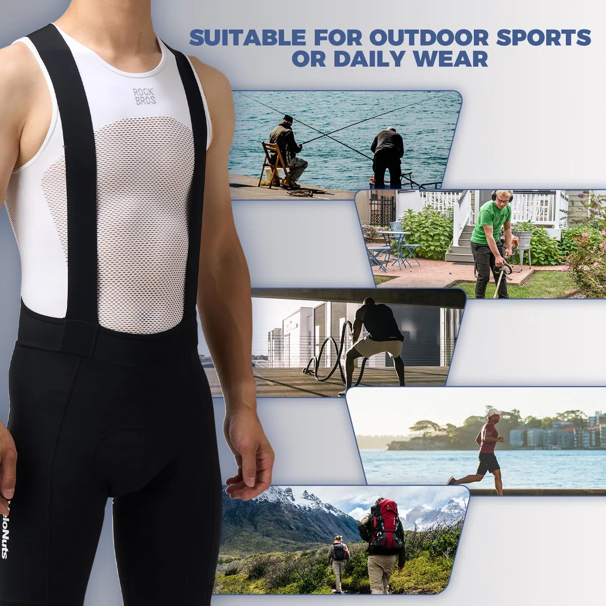 ROCKBROS Canotta Ciclismo Uomo, Maglia Senza Maniche, Maglia Intima Traspirante ad Asciugatura Rapida, Intimo da Ciclismo M-XXL, Strato Base Sportivo per Corsa Calcio Pallavolo