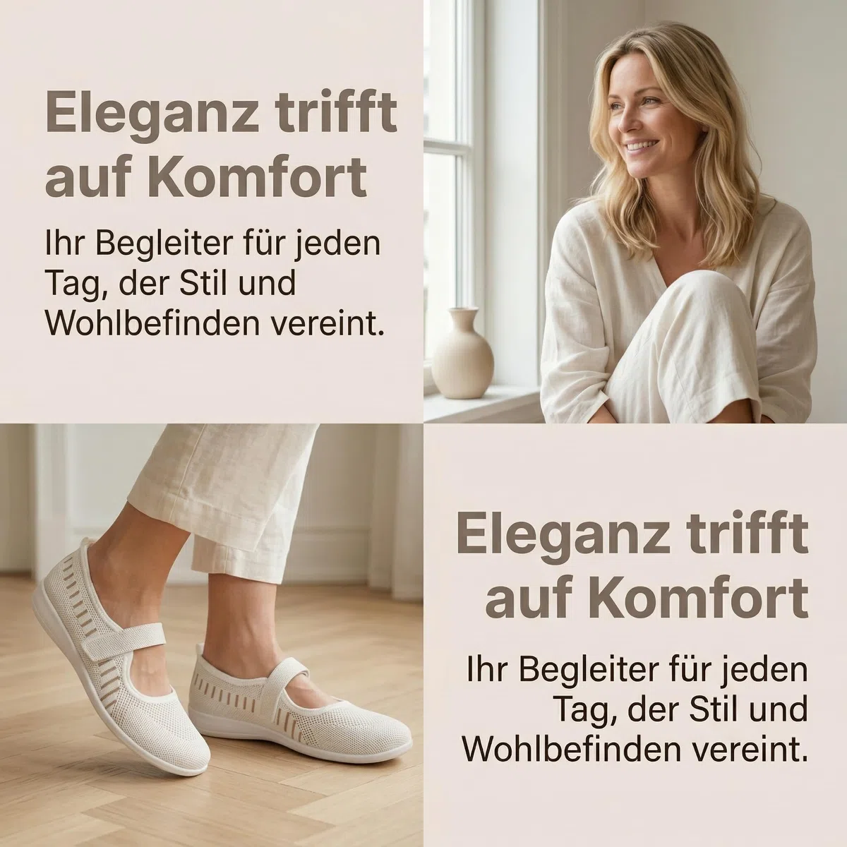 GLAMORA Merceditas Ballerine Mary Jane con Cinturino Scarpe Basse Traspiranti Elastiche Leggere Comode Antiscivolo in Tessuto Knit Comfort