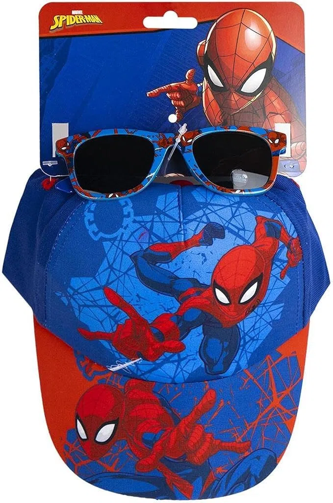 CERDÁ LIFE'S LITTLE MOMENTS | Set berretto e occhiali da sole Spiderman per ragazzi e ragazze, occhiali e berretto Spiderman stile moderno e resistente, Uomo Ragno, Taglia unica