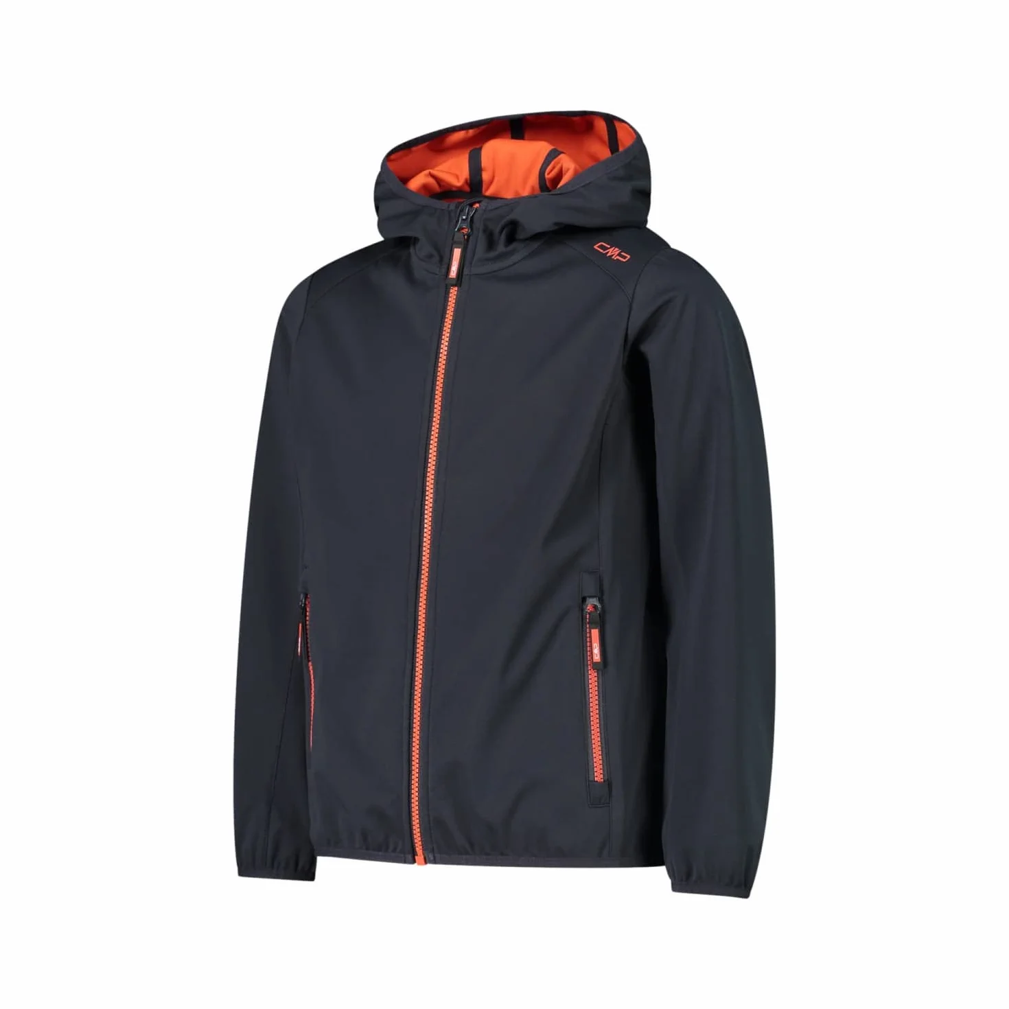 CMP - Giacca in light softshell da bambini con cappuccio fisso, Antracite, 110