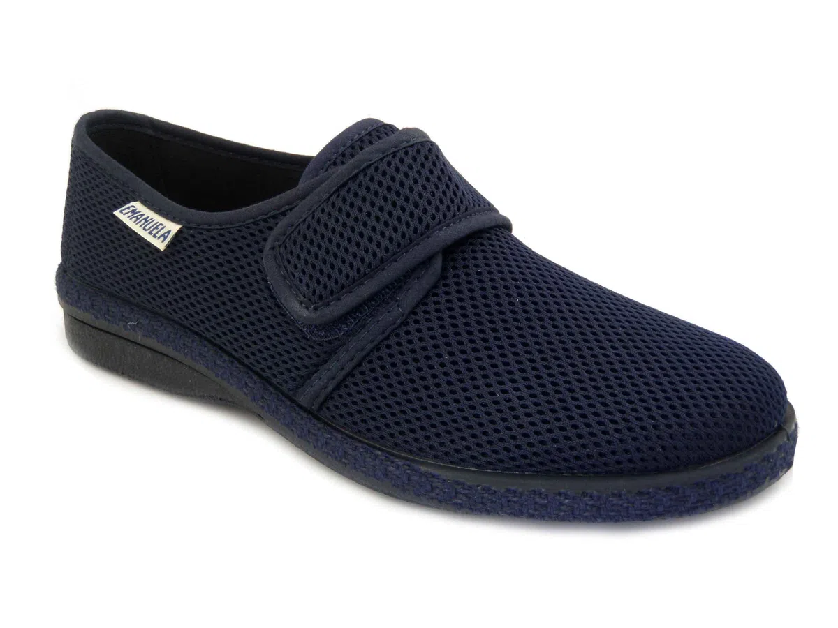 EMANUELA 5254 - Blu Pantofole Uomo in Tessuto con Strappo Lavabili in Lavatrice A 30 Gradi