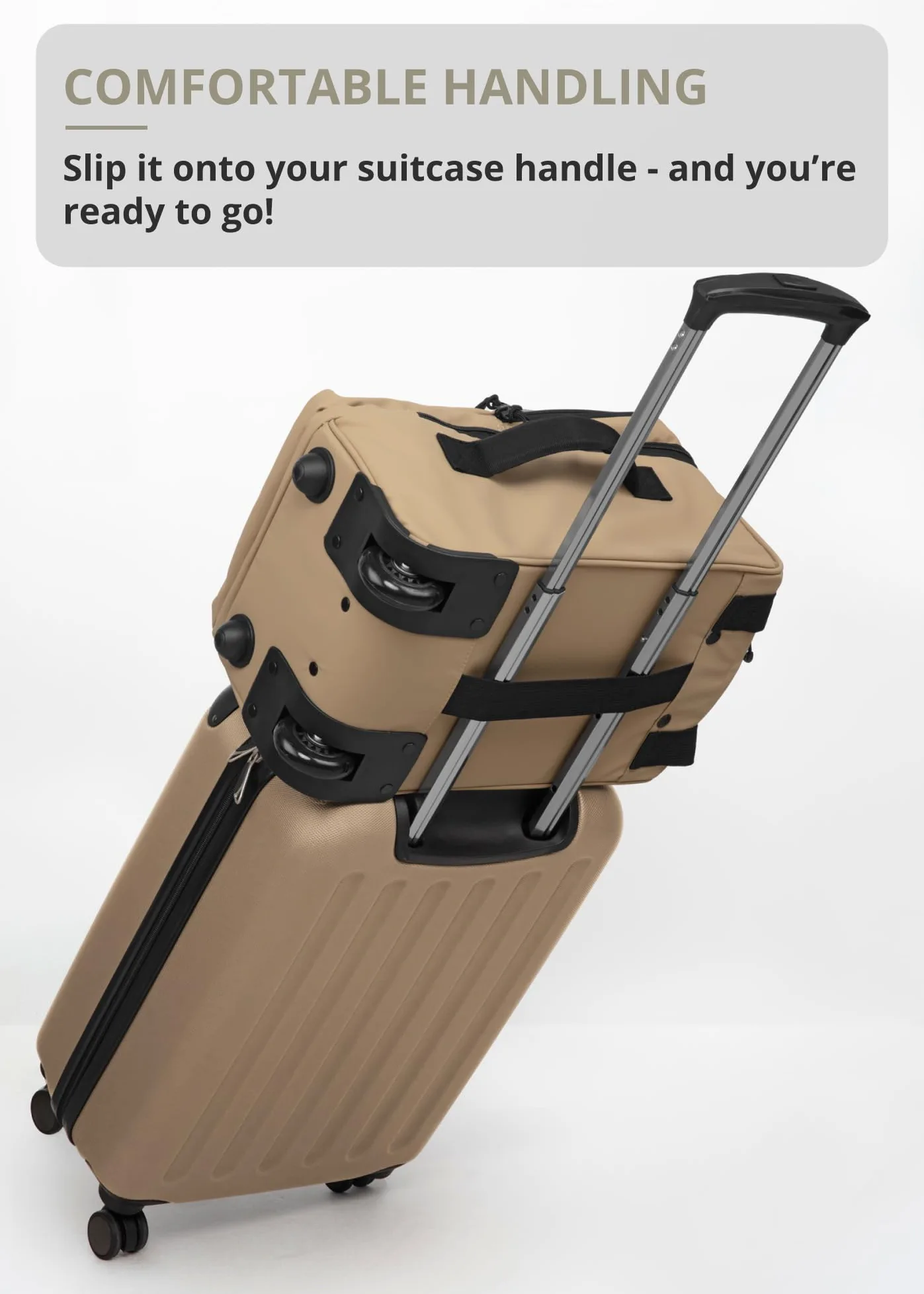 Blnbag M7 - Trolley da viaggio 40×20×25 cm Materiale impermeabile, piccola Valigia, cabin bag max 20L, borsone per aereo leggero 2 ruote, Bagaglio morbido Scomparto imbottito per laptop, Champagne