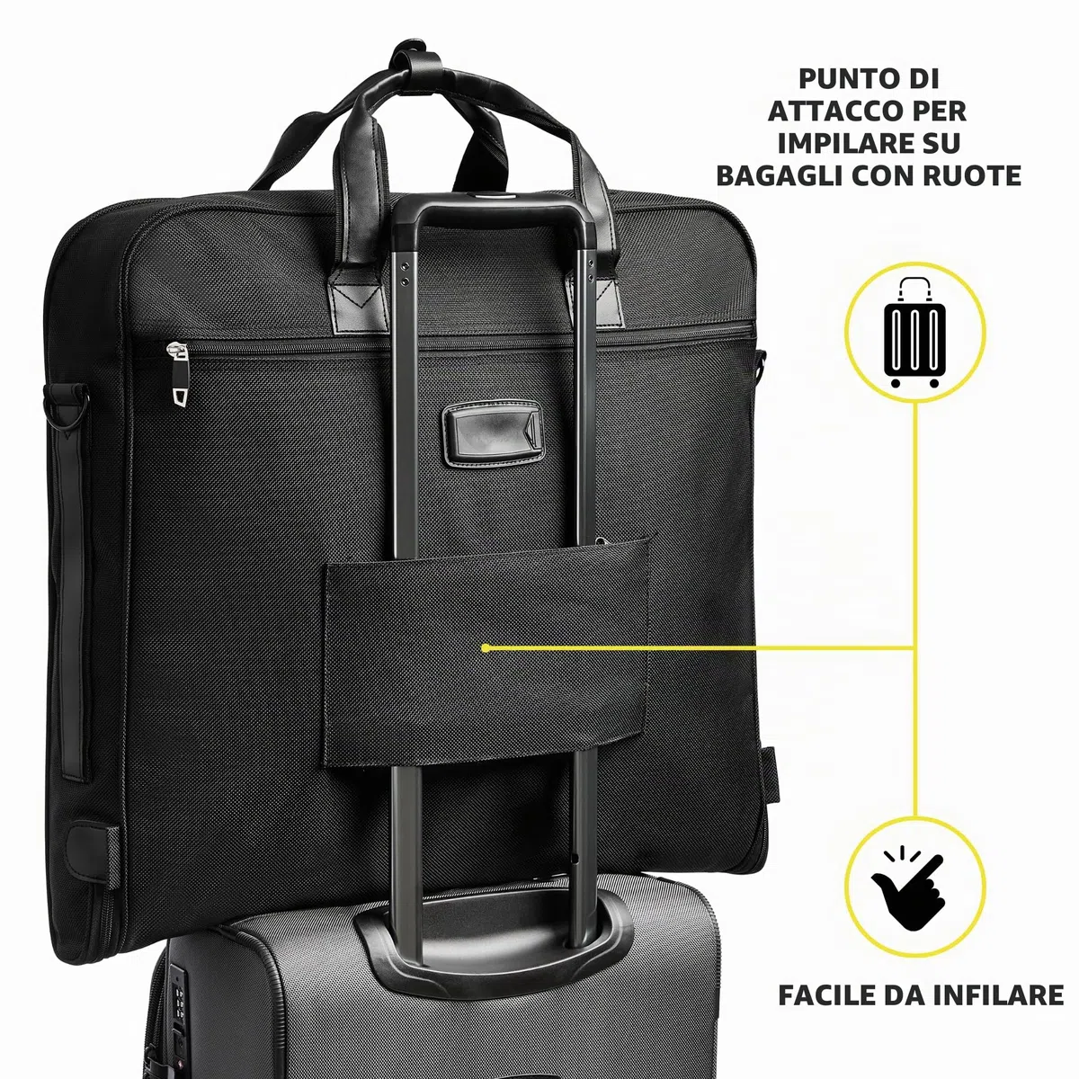 ZEGUR Borsa Porta Abiti da Viaggio – Custodia Pieghevole per Abiti e Completi con Tracolla – Poliestere 1800D Impermeabile per Viaggi d'Affari