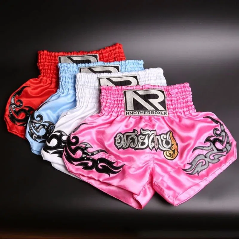 Zilimontt Pantaloncini da boxe, da donna, per kickboxing, MMA, Muay Thai, pantaloncini da allenamento per bambini, pantaloncini elastici in vita per kickboxing (L nero)