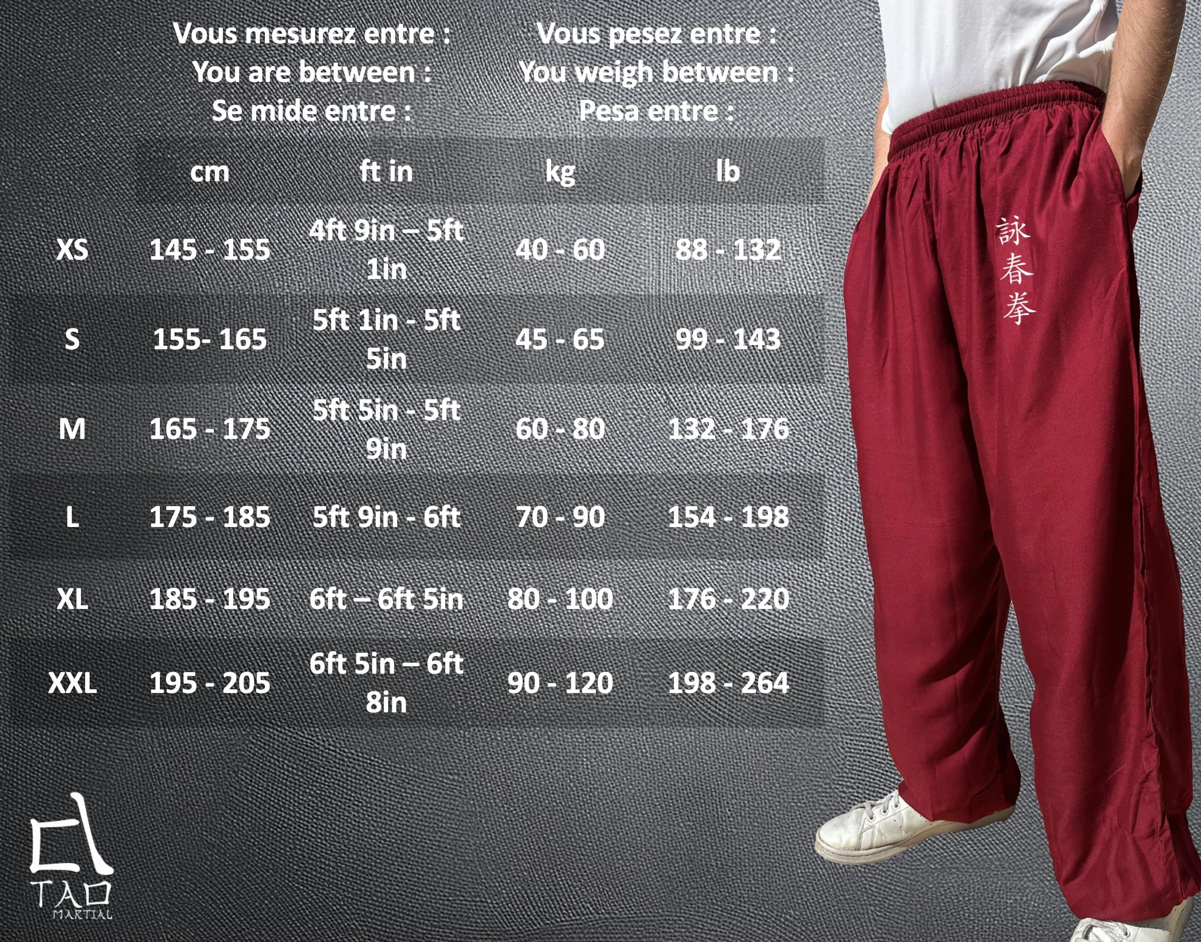 Pantaloni Kung Fu Stile Tai Chi e Wing Chun Pantaloni con Tasche Larghe in Viscosa, V3, M