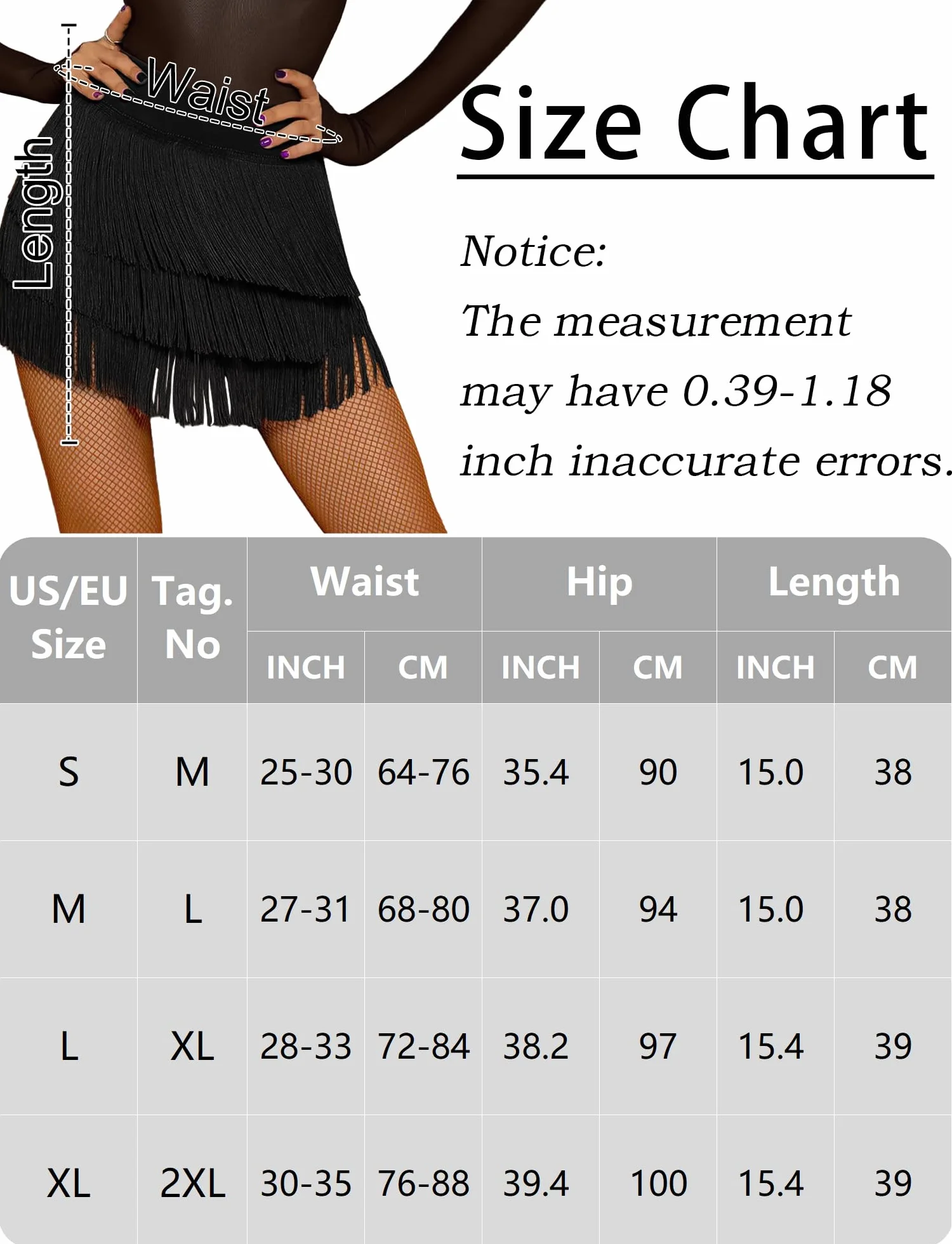 SEAUR Gonna latina da donna con frange, con pantaloncini, Tango Rumba Cha Cha Samba, abbigliamento da danza, lunghezza gonna: 38-39 cm, EU S-XL = (Asie M-2XL)