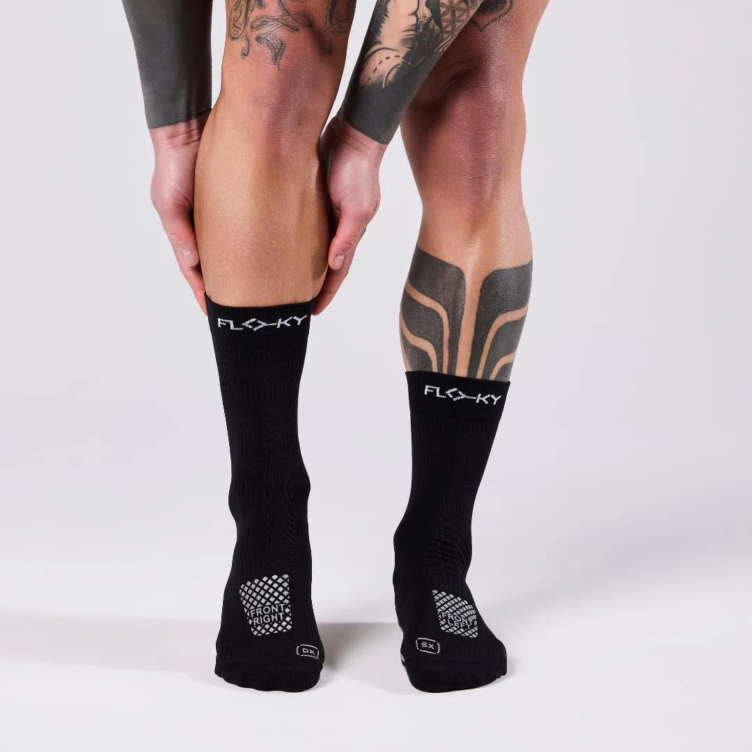 FLOKY RUN UP MEDIUM calze biomeccaniche running e trekking. Calza a compressione. Protezione tendine d'Achille e muscoli gamba, supporto plantare. Massima riduzione vibrazioni.