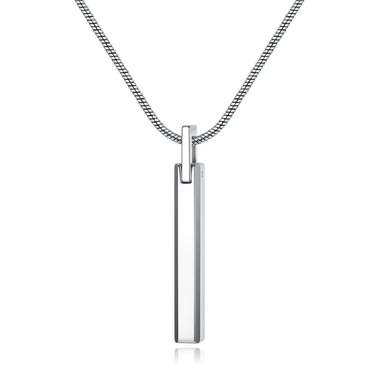 COAI Collana da Uomo in Acciaio Inox con Pendente Barra di Tungsteno