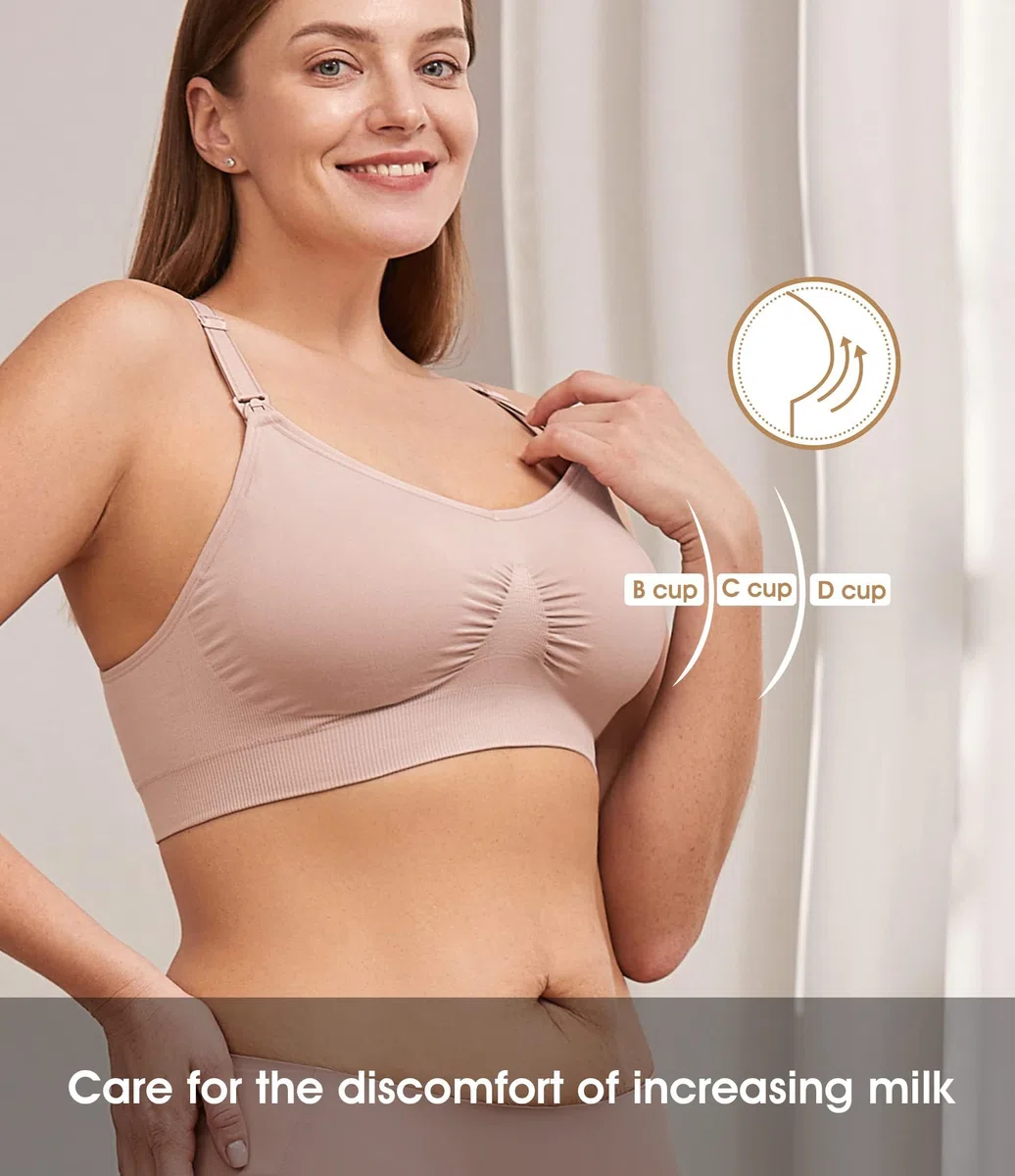 HOFISH Confezione da 3 Reggiseni da Donna, Senza Ferretti, Senza Cuciture, con ulteriori Estensioni per Reggiseno e Clip