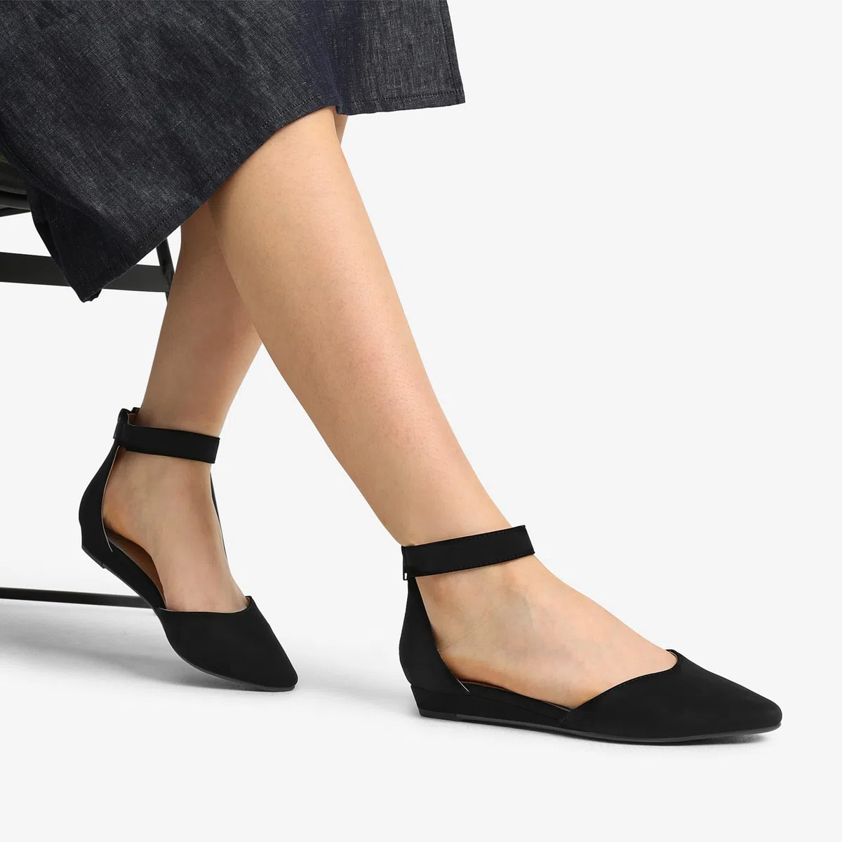 DREAM PAIRS Scarpe Basse da Donna con Cinturino alla Caviglia Bassa Comodi Sandali Piatti