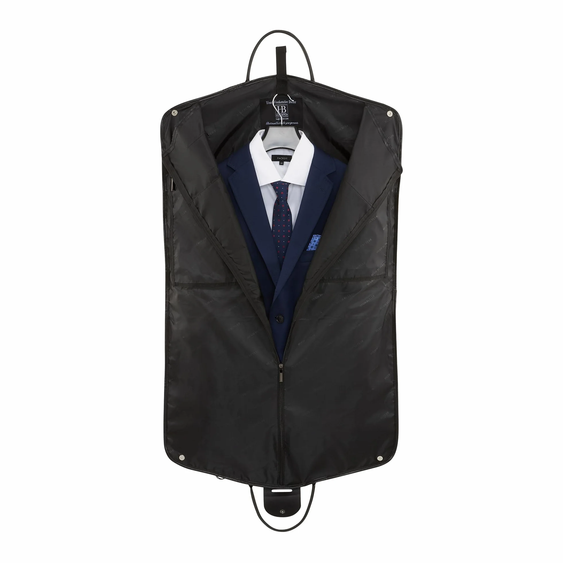 Copriabito da 40" (Leggero) - Abito Elegante 1-2 con Tracolla - Borsa per Indumenti da Uomo e da Donna - Pieghevole - Indumenti Senza Grinze. Niles Nero