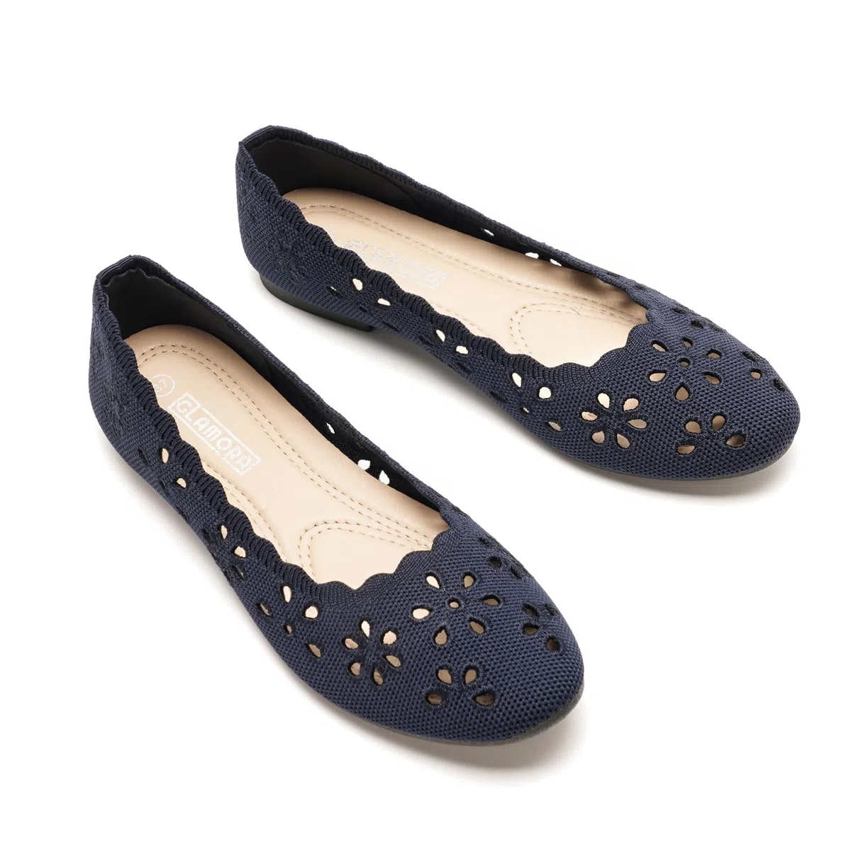 GLAMORA Ballerine Donna Traforate Comode Maglia Elasticizzata Leggere Traspiranti Scarpe Basse Punta Tonda Slip On Suola Morbida Flessibile Comfort Estive Eleganti Calzata Facile
