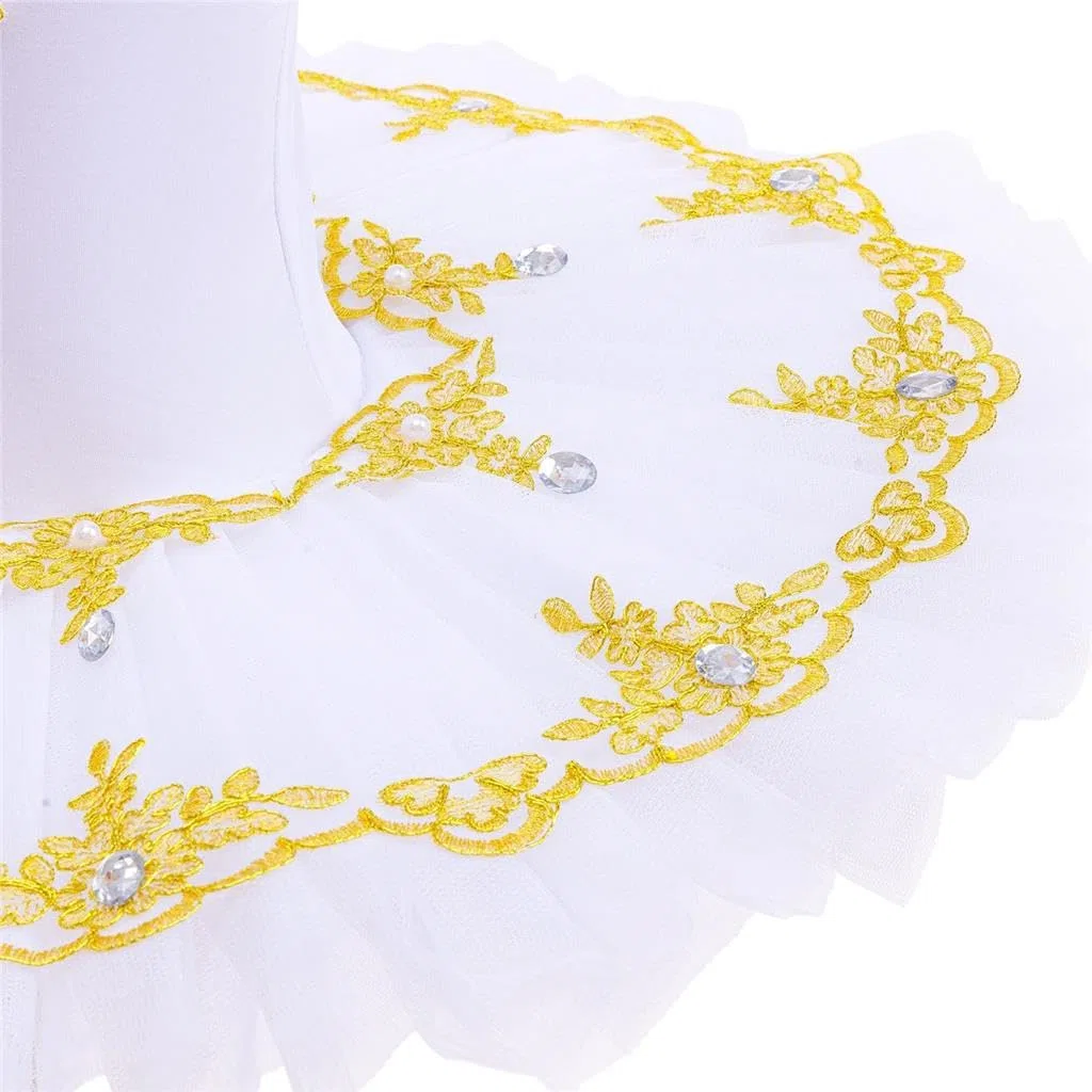 Lito Angels Abito tutù da Balletto per Bambina, Costume da Ballerina con Applicazioni Dorate e Strass, Perfetto per Spettacoli, Danza, Feste e Scuola