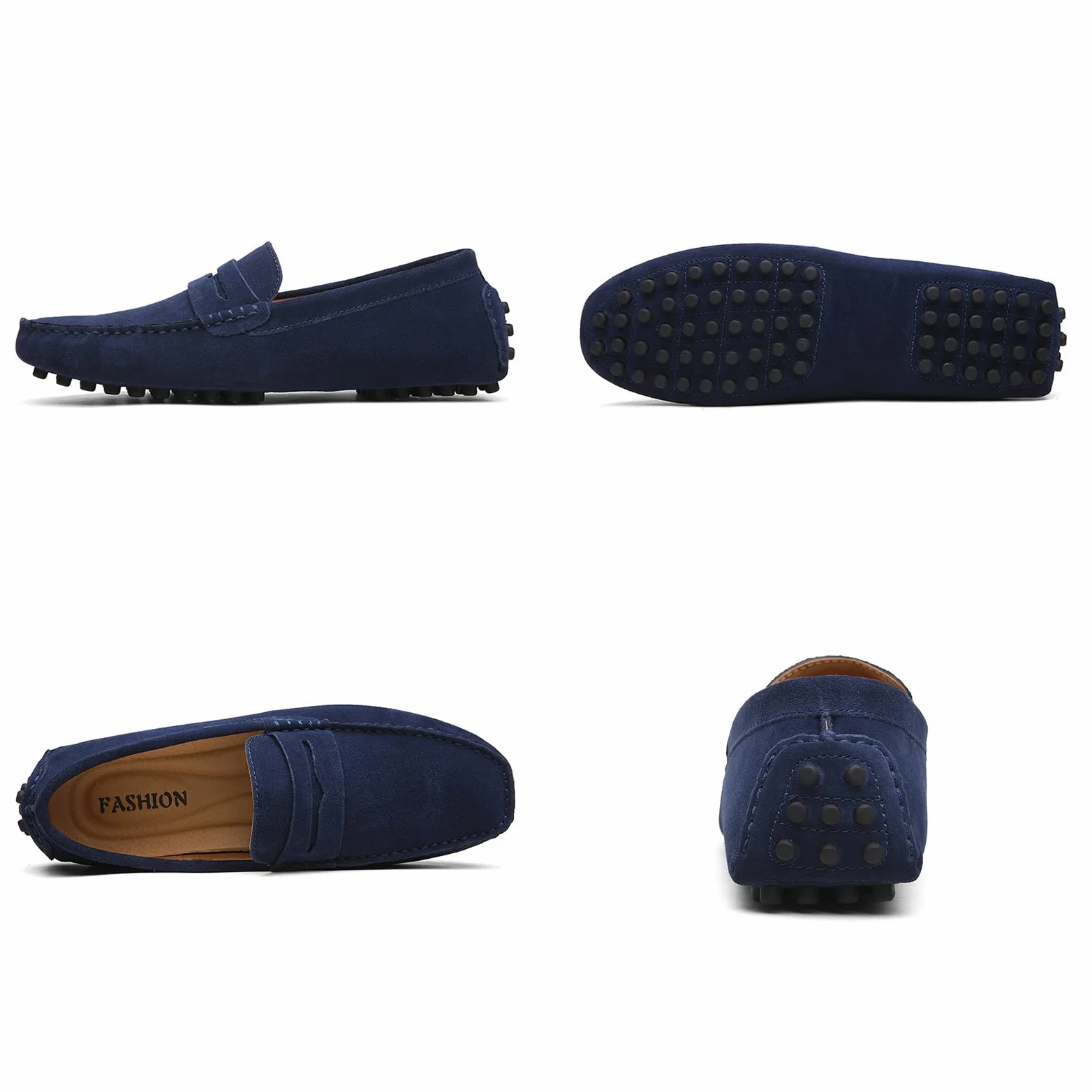 LZQpearl Mocassini Penny da Uomo, Scarpe Basse da Uomo in Pelle Scamosciata, Slip on Boat Deck Casual Mocassino Pantofole per Unisex Adulti E Adolescenti