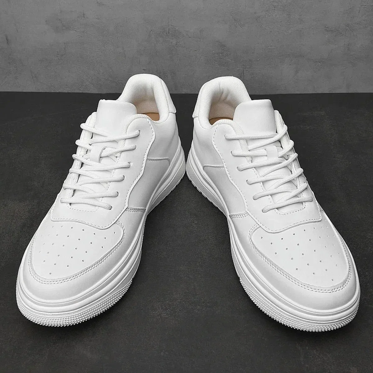 Scarpe Sportive Sneaker Man Elevator Scarpe Altezza Aumentare Shole 8 Cm Scarpe più Alte Bianche Uomini Leisure Comode Sport Traspiranti