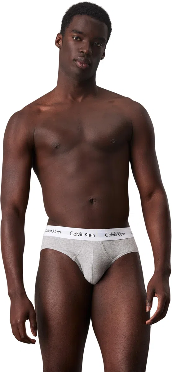 Calvin Klein Uomo Slip Hipster Confezione da 3 Intimo, Multicolore (Black/White/Grey Heather), L
