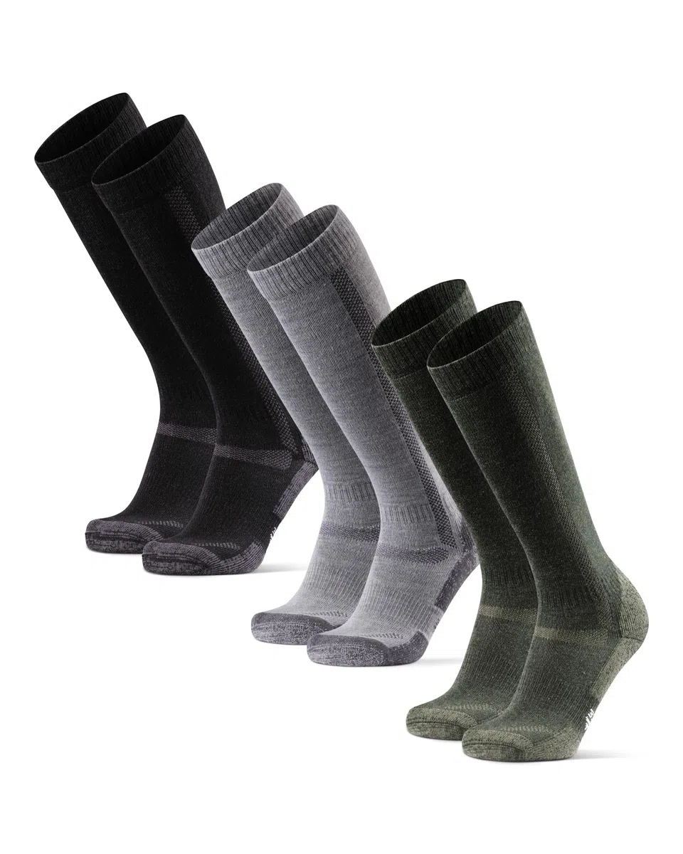 DANISH ENDURANCE Calze Lunghe Trekking in Lana Merino, Calzettoni Anti Vesciche, da Uomo e Donna, 1 o 3 Paia