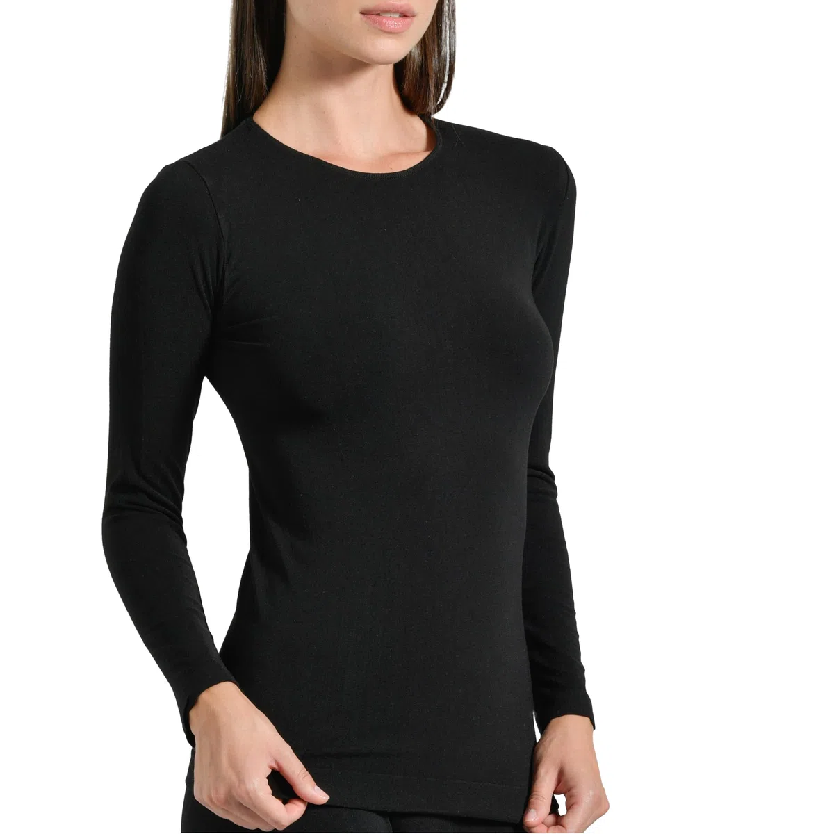 Risalti Maglia Donna in Viscosa di Bamboo - sotto Giacca Donna Manica Lunga Elastica, Traspirante e Morbida, Intimo Senza Cuciture per Pelli Sensibili - Made in Italy
