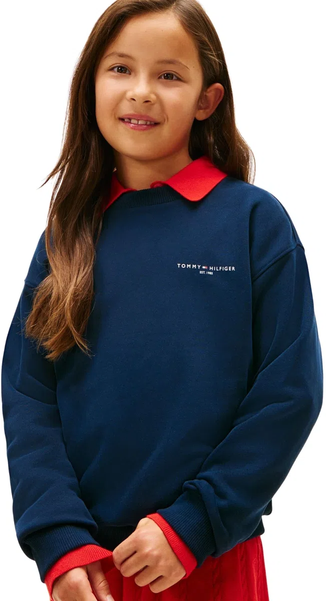 Tommy Hilfiger Mini Corp C-Neck Sweatshirt Ks0ks00665 Felpa Pullover Unisex - Adulto (Pacco da 1)