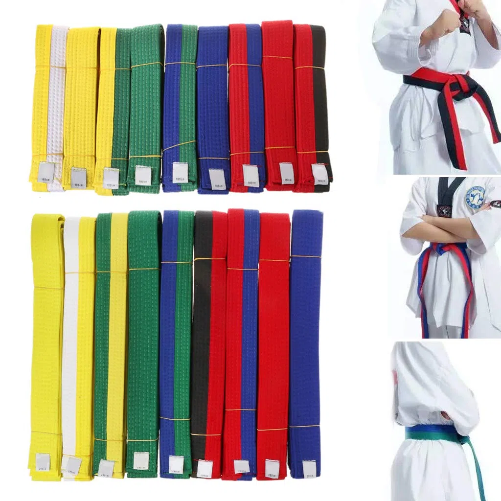 Cintura Sportiva a Righe per Arti Marziali a Doppio Avvolgimento 1,8 m/2,8 m A 1,8 m
