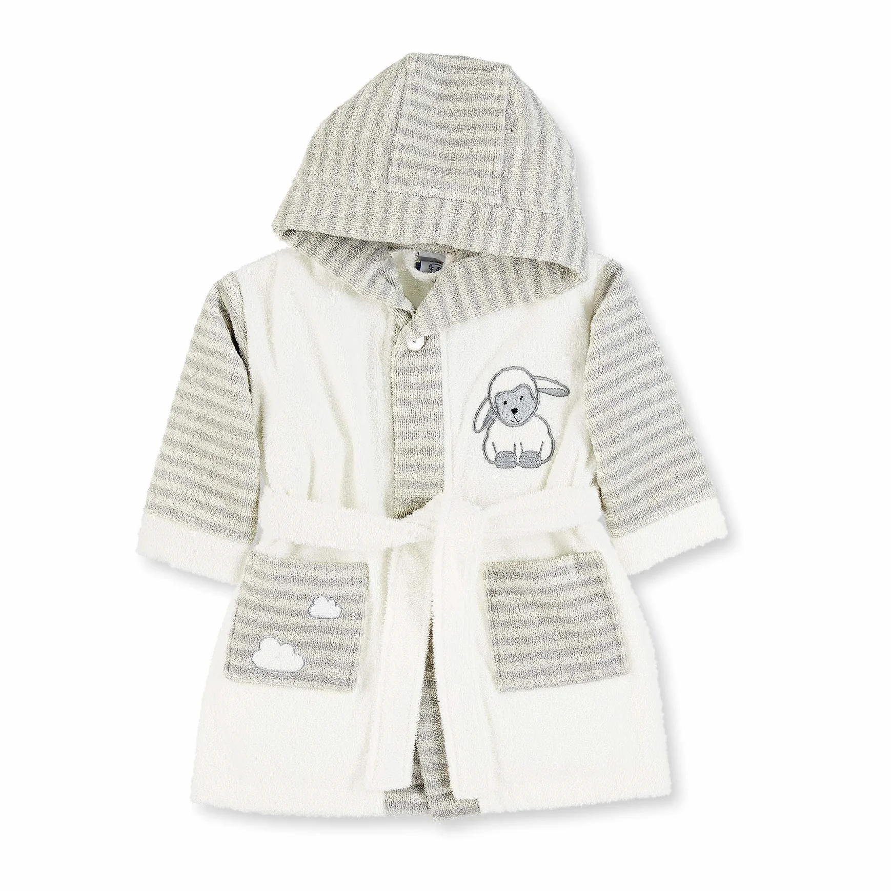 Sterntaler Accappatoio con Cappuccio Stanley La Pecorella, età: 2-4 Anni, Taglia: 104, Beige (Écru)