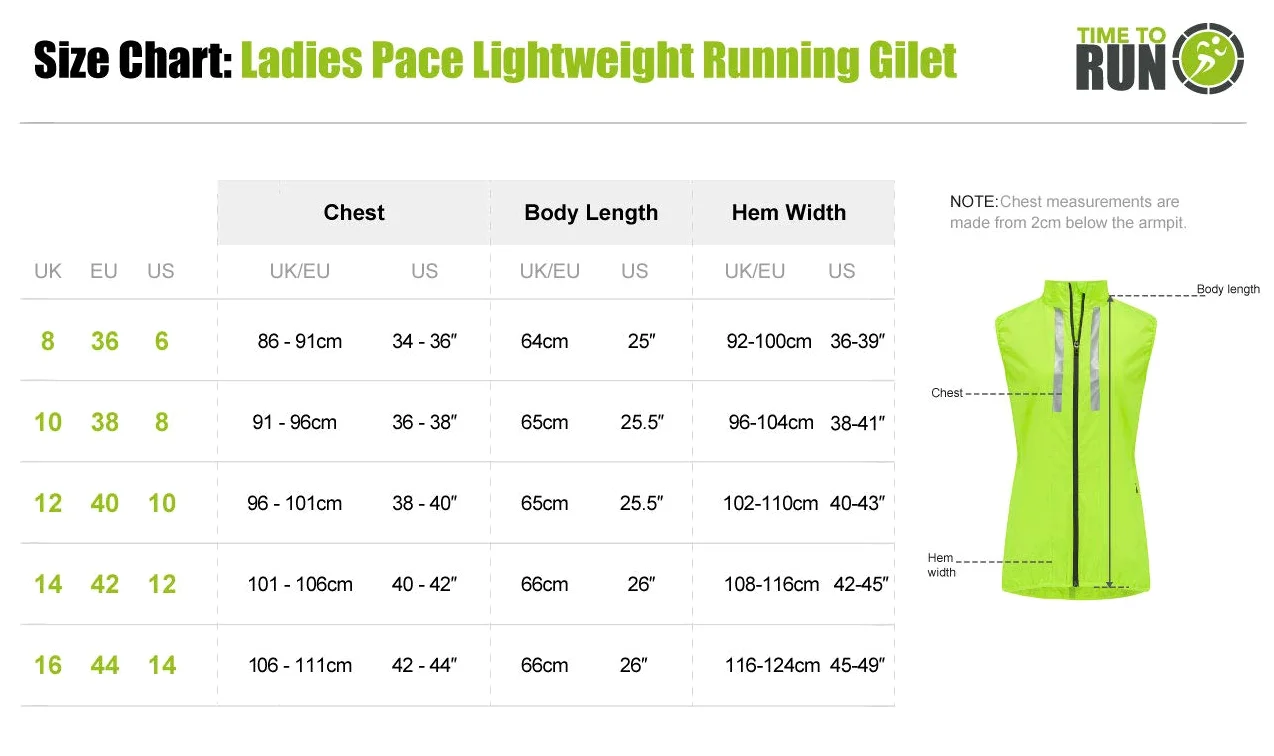 Time To Run Gilet da Corsa da Donna Con Tasche - Leggera Antivento Traspirante - Ideale Per L'esercizio E Il Jogging