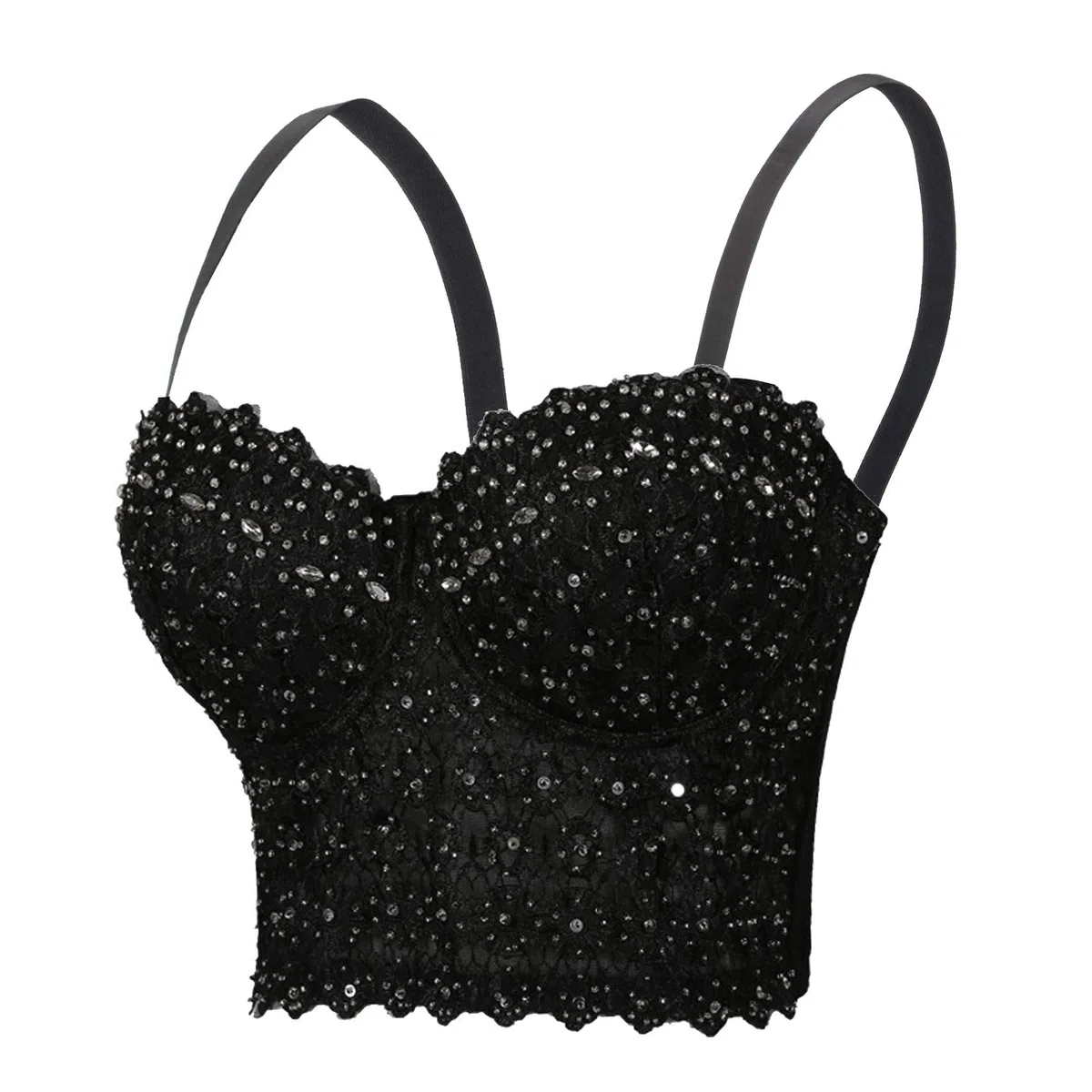 Intima da Donna con Reggiseno in Strass Argento Lucido da Donna