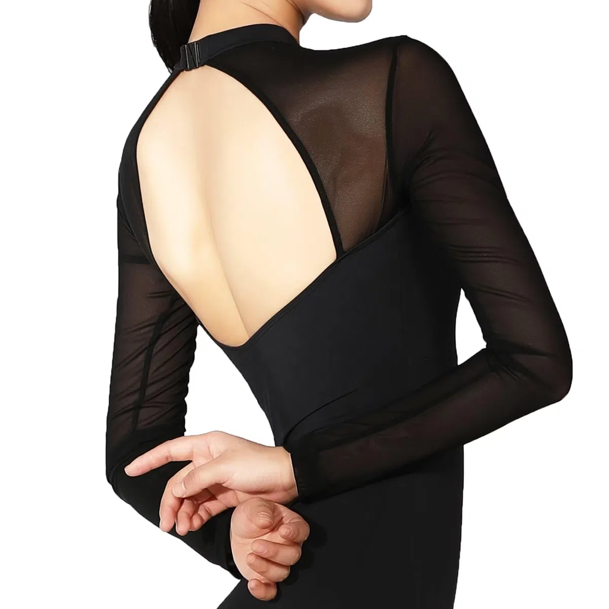 Body Danza Donna,Adulti Manica Lunga Body Danza Classica con Pizzo