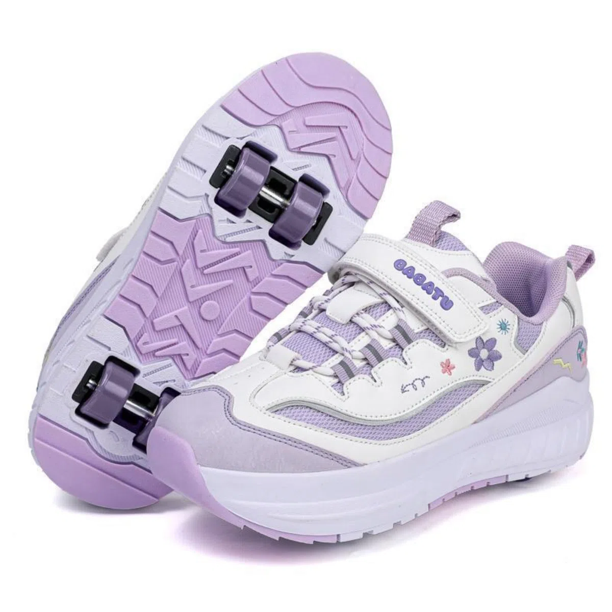 Hixingo Scarpe con Rotelle, Scarpe da Skateboard Multifunzionale Sneakers Sportive, Pattini a Rotelle con Gancio e Anello per Principianti, Bambini