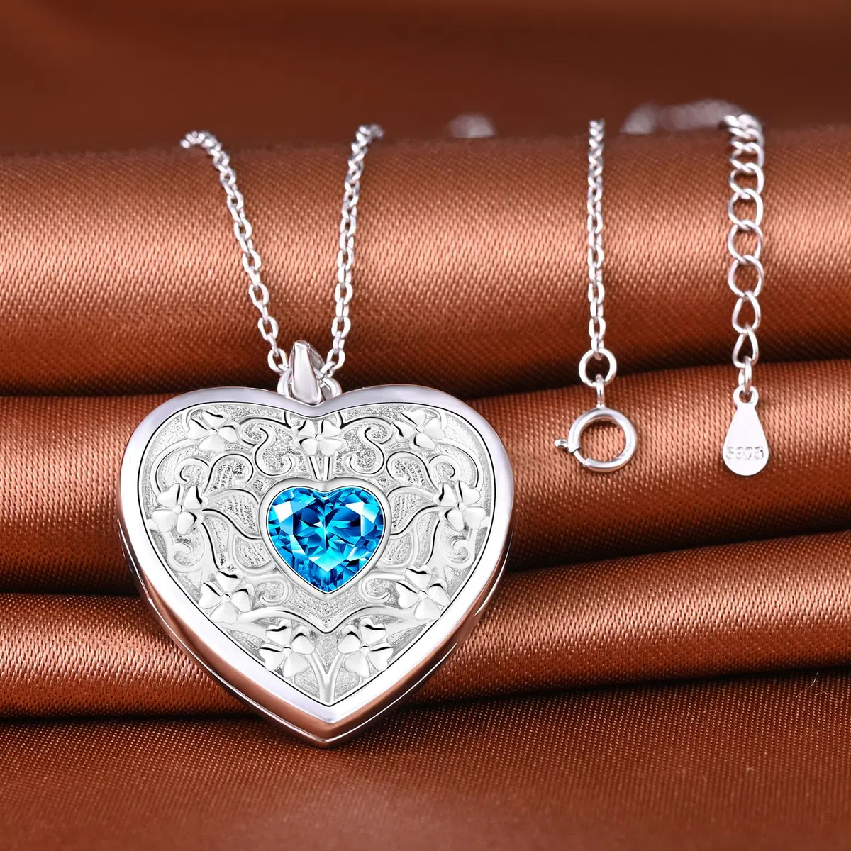MicLee Collana Ciondoli Cuore di Foto da Donna in Argento 925 Pendenti Medaglioni con Foto Creativo Collane con Zircone Cuore Ciondolo Apribile